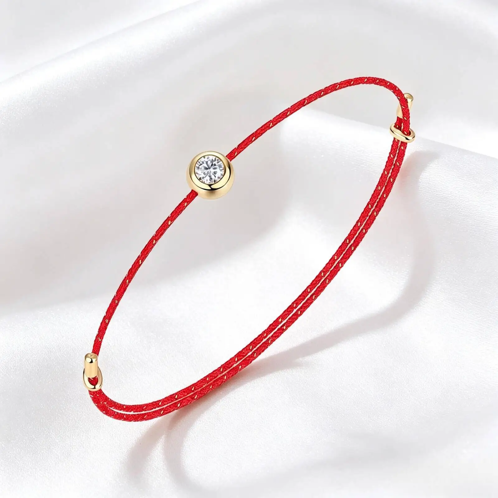 SG D Color VVS1 Moissanite Bracelet Certified 0.3ct Lab Diamond, Adjustable Cord In 6 Colors, Elegant Jewelry For Wom