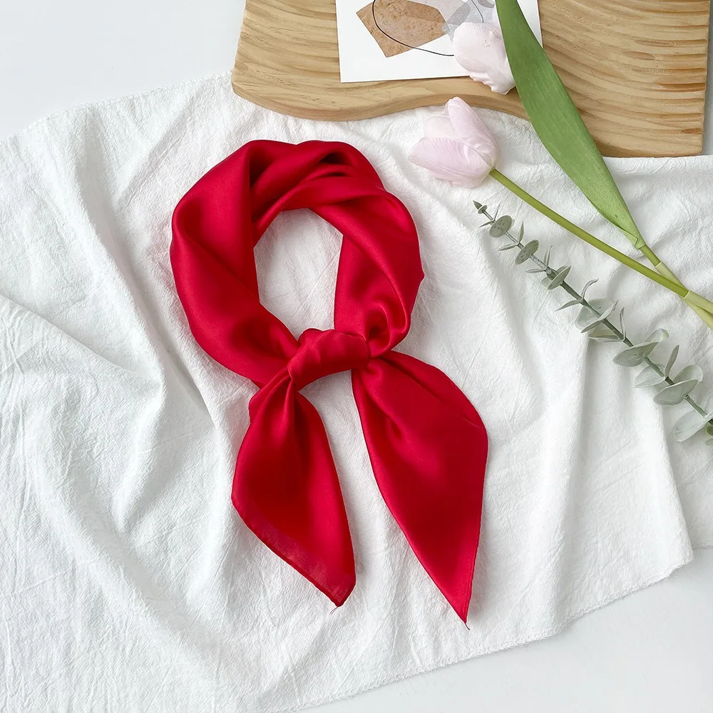 Woman Scarf Print Hijab Headscarf Bandana Handkerchief Silk Scarves Woman Square Luxury Female Shawl Head Wrap Wear