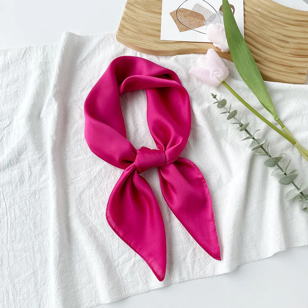 Woman Scarf Print Hijab Headscarf Bandana Handkerchief Silk Scarves Woman Square Luxury Female Shawl Head Wrap Wear