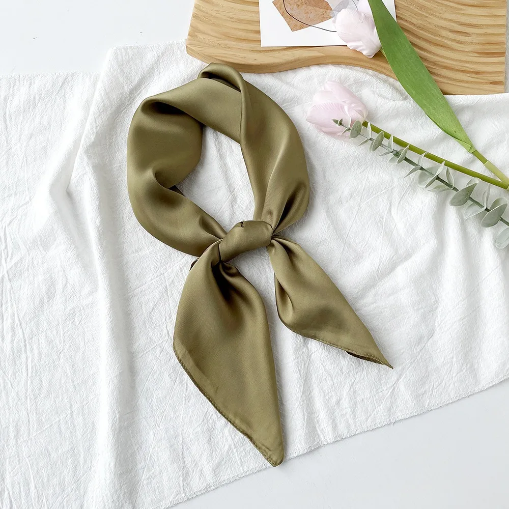 Woman Scarf Print Hijab Headscarf Bandana Handkerchief Silk Scarves Woman Square Luxury Female Shawl Head Wrap Wear