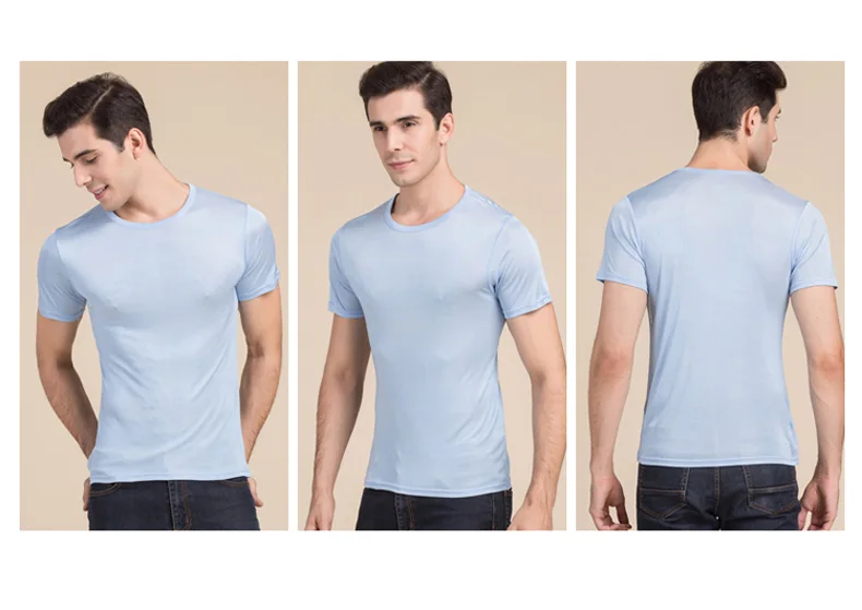 SuyaDream Mens T shirt knitted Natural Silk Solid O neck Short Sleeved Solid Tee Beige White Navy 2025 New Spring Summer Top