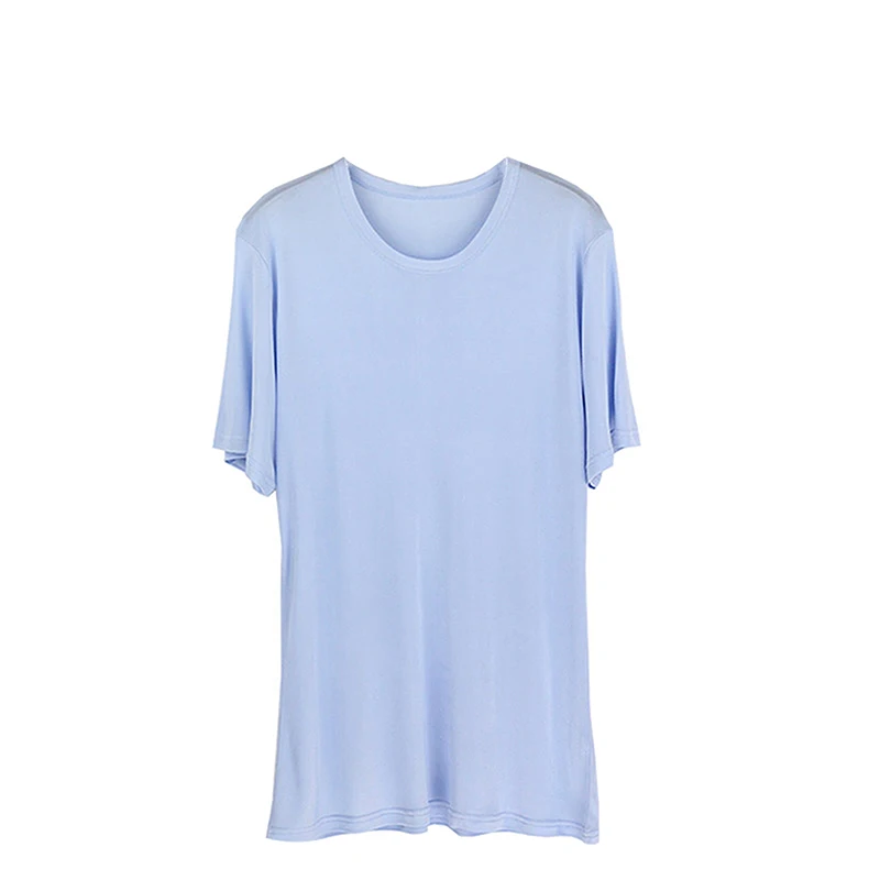 SuyaDream Mens T shirt knitted Natural Silk Solid O neck Short Sleeved Solid Tee Beige White Navy 2025 New Spring Summer Top