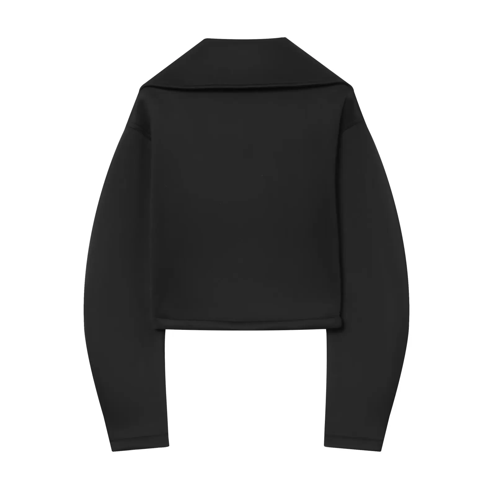 KLKXMYT Women's Lapel Zipper Jacket Elegant Long Sleeve Waist Slim Cropped Coat Women 2026 Autumn Chic Casual Street Outerwear 