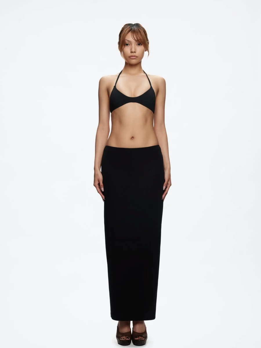 Tank Halter Neck Triangle Cup Camisole, Backless Slim Fit Stretchy Inner and Outer Wear Short Top, Halter Bikini Style Camisole, High Elasticity Slim Fit Flattering Versatile Hot Girl Style Outerwear Camisole