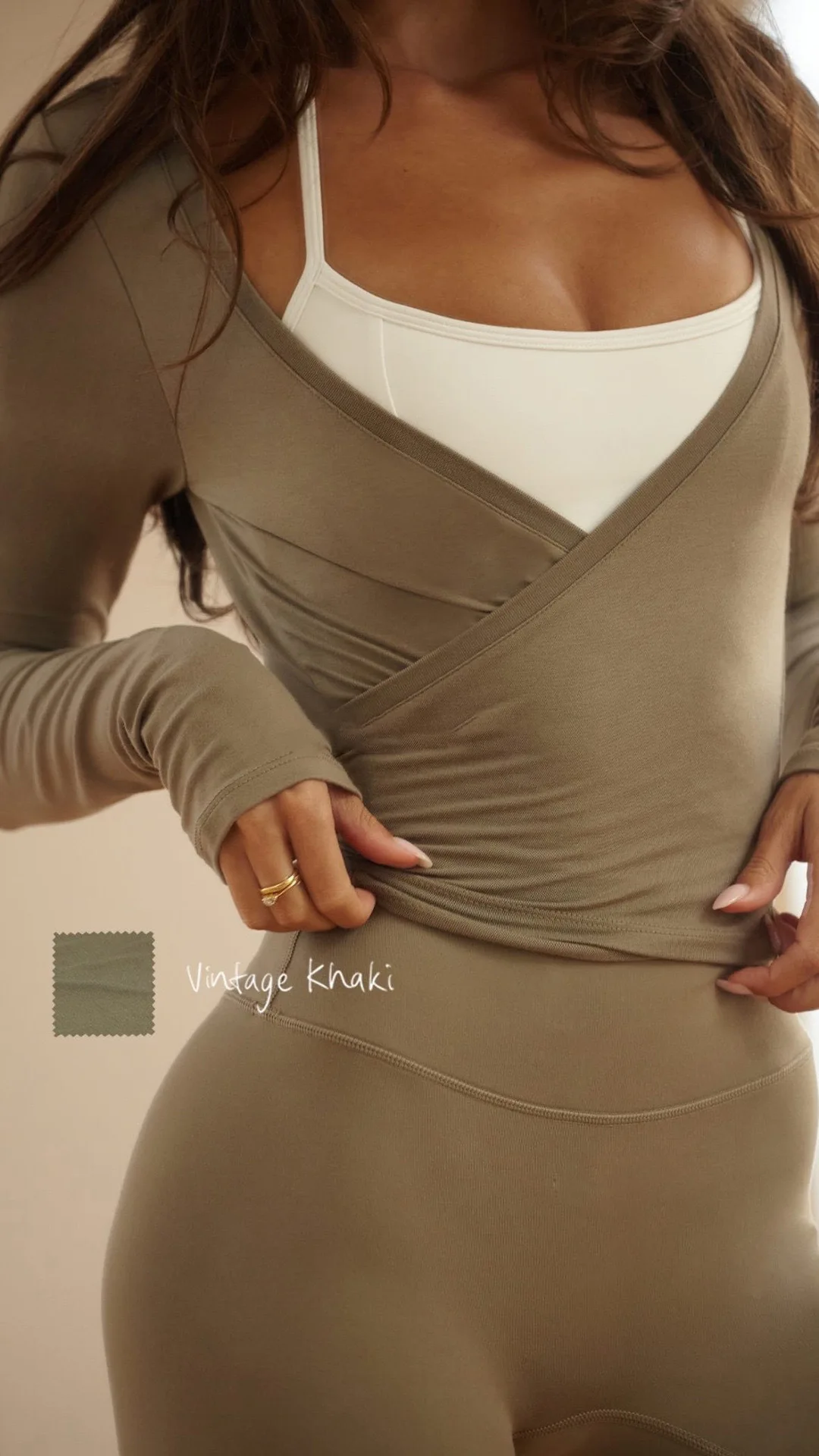 C-B Women Cross Wrap Long Sleeve Yoga Top Deep V Back Tie Crop Shirts Thumb Hole Slim Pilates Workout Cover Sport Blouses