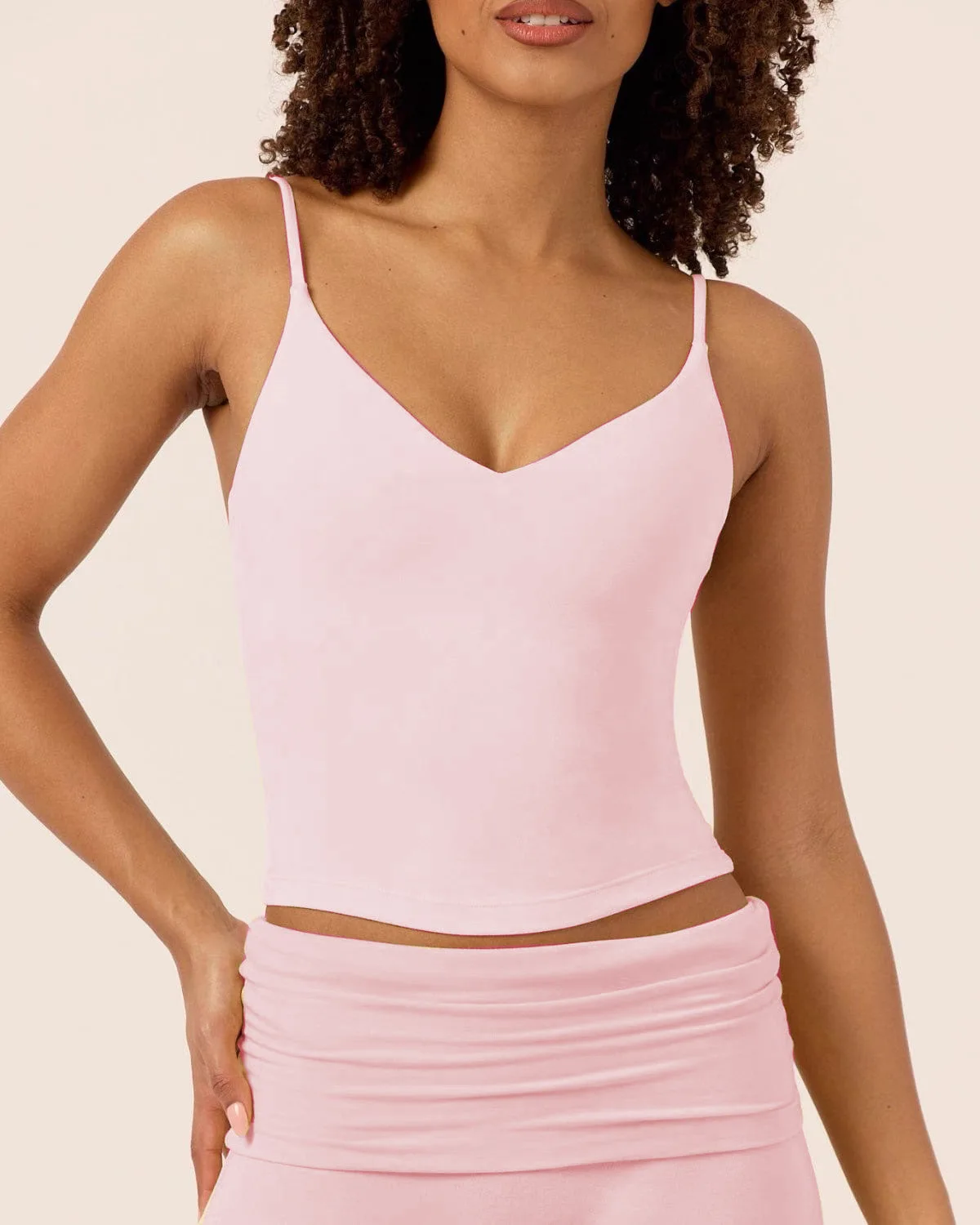 C-B V-Neck Halter Yoga Vest with Folded Waist, Nude-Feel Shorts & Leggings, Perfect for Gym Workouts, Women's Sportswear Set