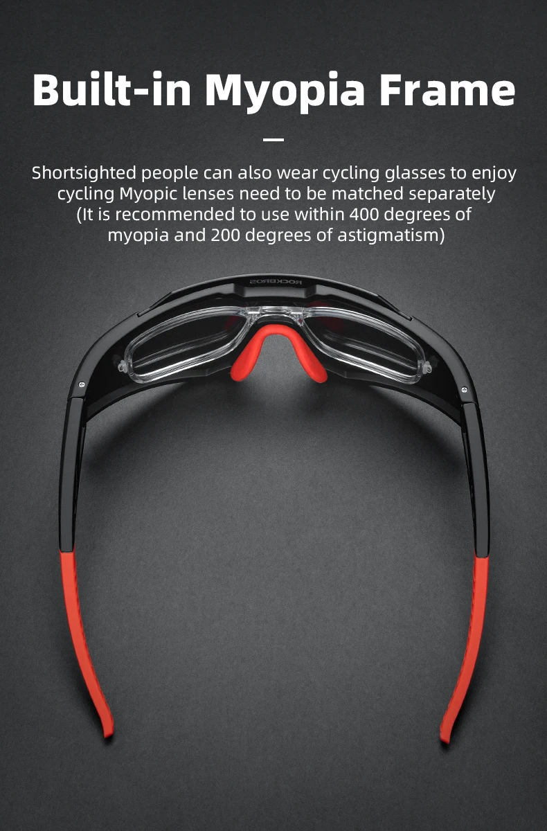 ROCKBROS Photochromic Cycling Glasses Polarized Adjustable Nose Support Myopia Frame Sports Sunglasses Men Women Eyewear Goggle