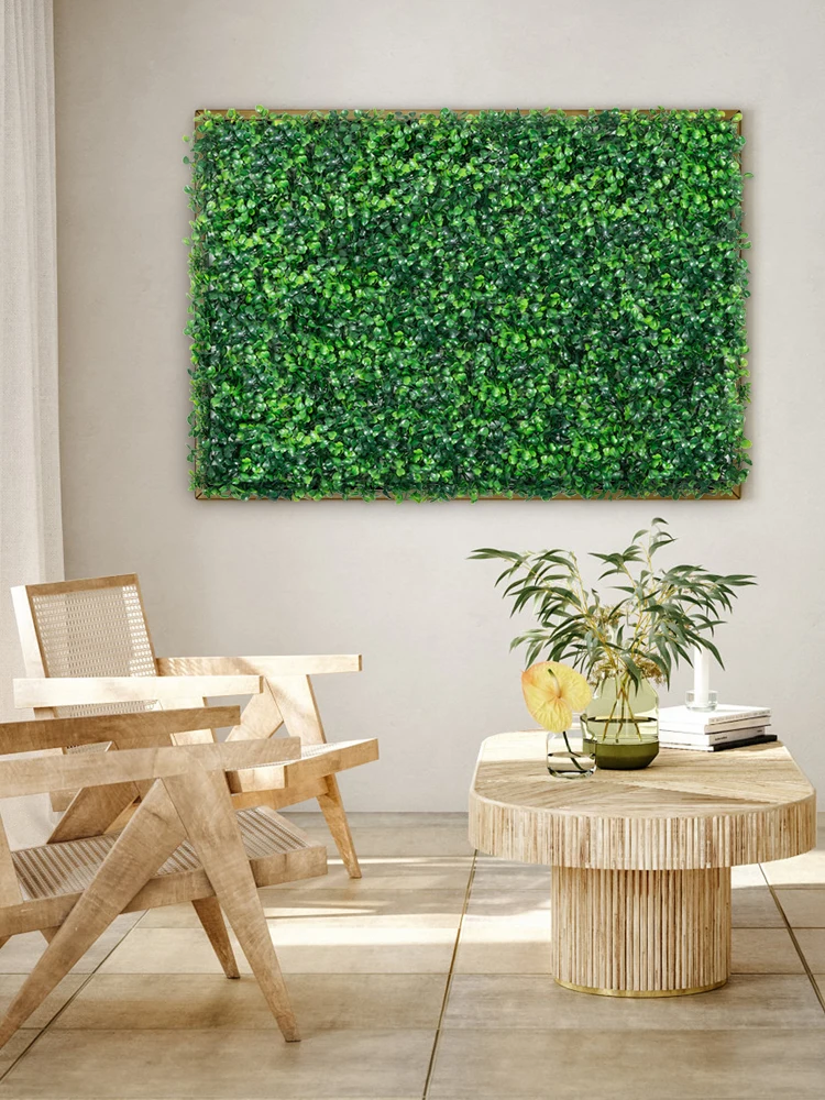 SucceBuy Artificial Boxwood Panel 24pcs 20x20/24x16 in Boxwood Hedge Wall Panels Artificial Grass Backdrop Wall Green Grass