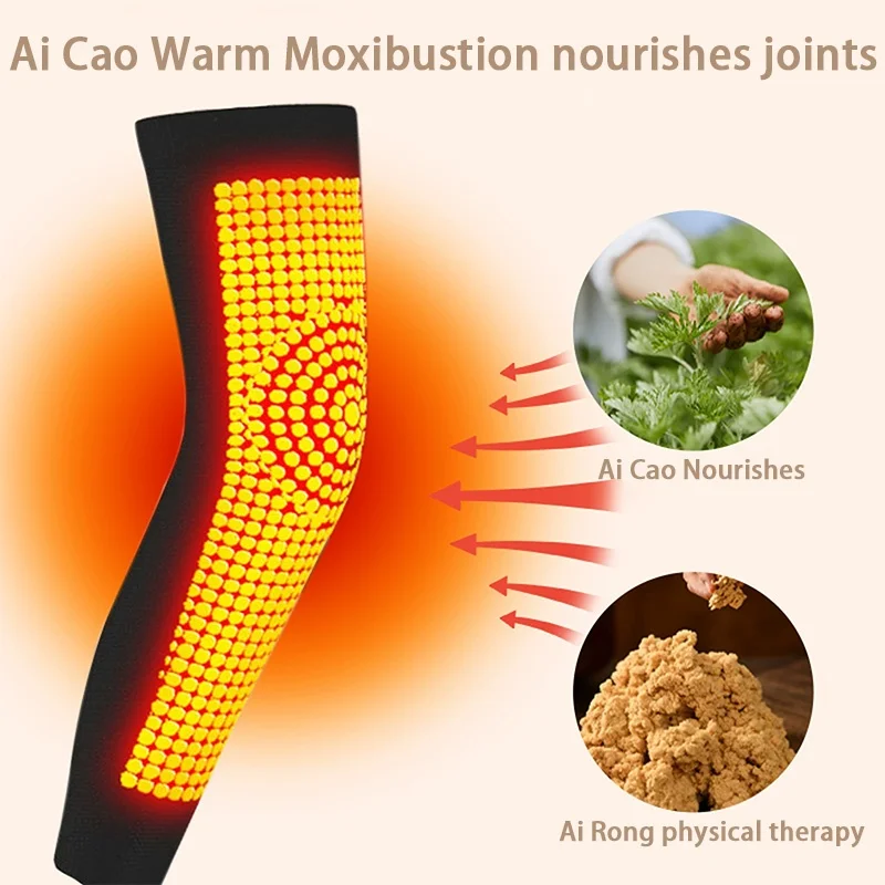 alentine's Day Gifts for Health - Mugwort Self-Heating Knee Brace, Pain Relief for Arthritis & Joint, Long Knee Support for Warm