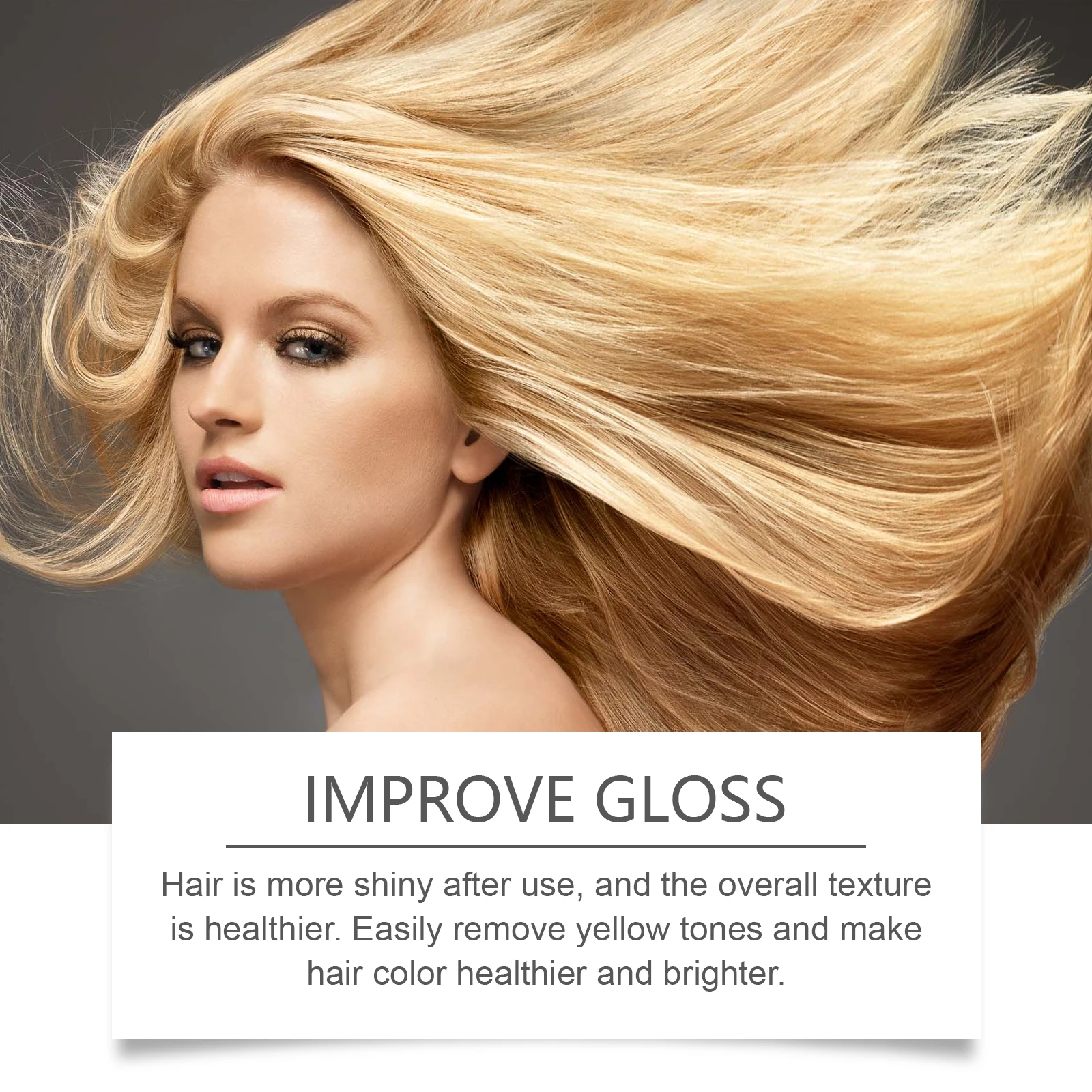 Hoegoa Purple Hair Nourishing Mask Cover Gray Hair Fade Yellow Non-irritating Restore Gloss Smoothing Hair Conditioner Set