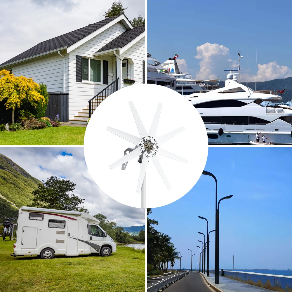 US Delivery of 3000W Horizontal Turbine 12V/24V/48V Low-Noise Household 220V From