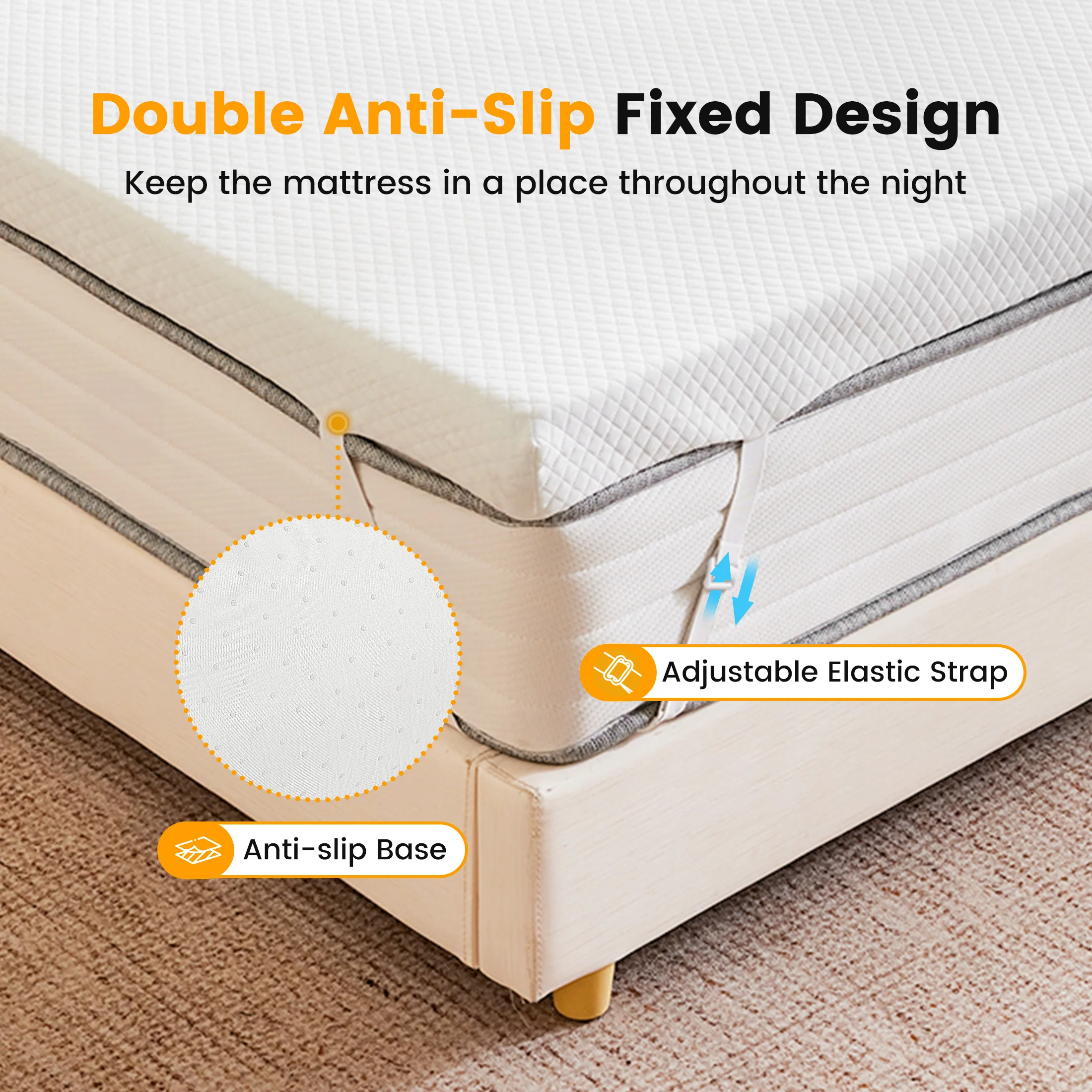 JHK 4 Inch Gel Memory Foam Mattress Topper with Removable Cover Full Size Cooling Mattress Soft and Breathable Bed Topper