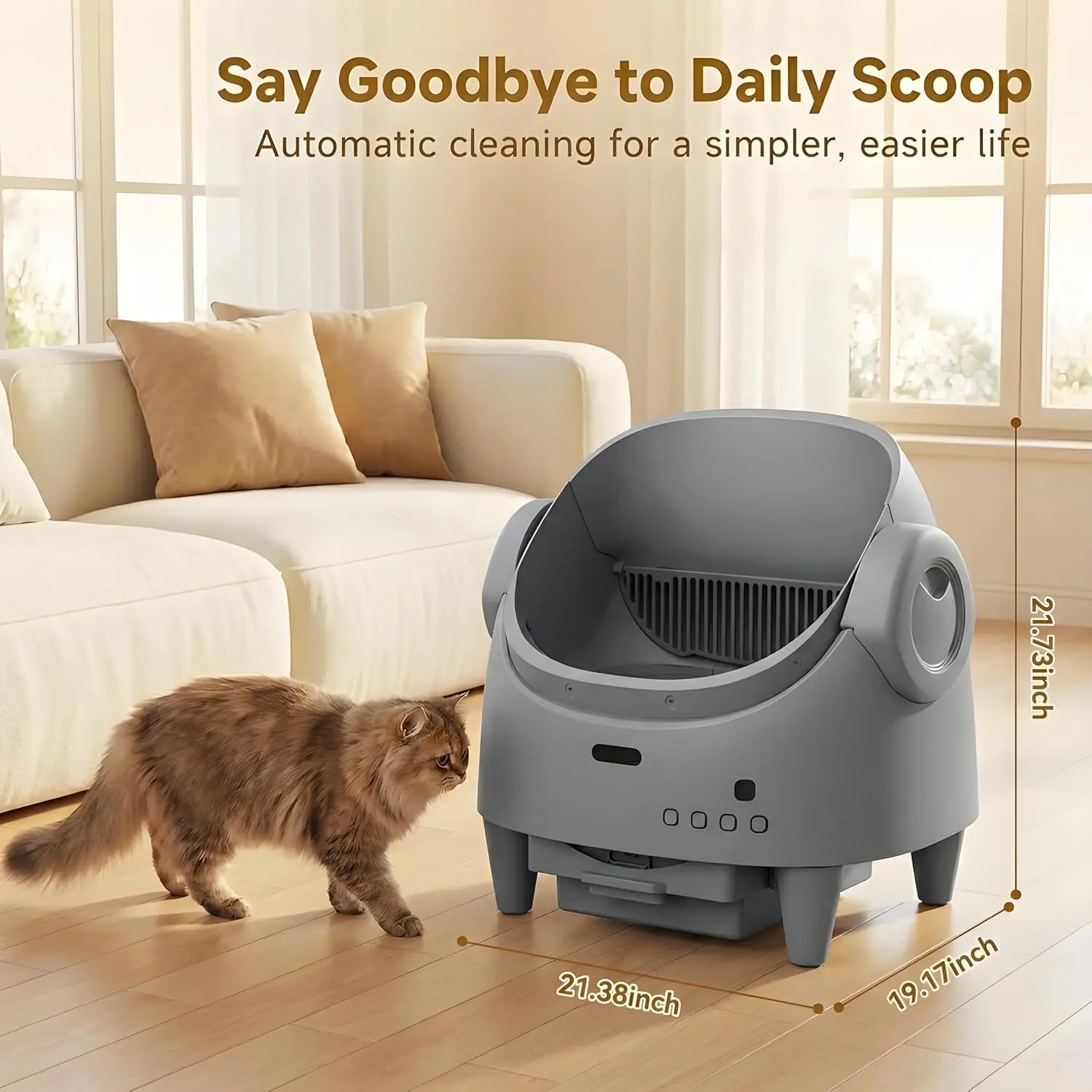 Smart Open Automatic Cat Litter Box 8L Self-Cleaning WiFi App Control Anti-Pinch Odor Removal Electric Pet Toilet
