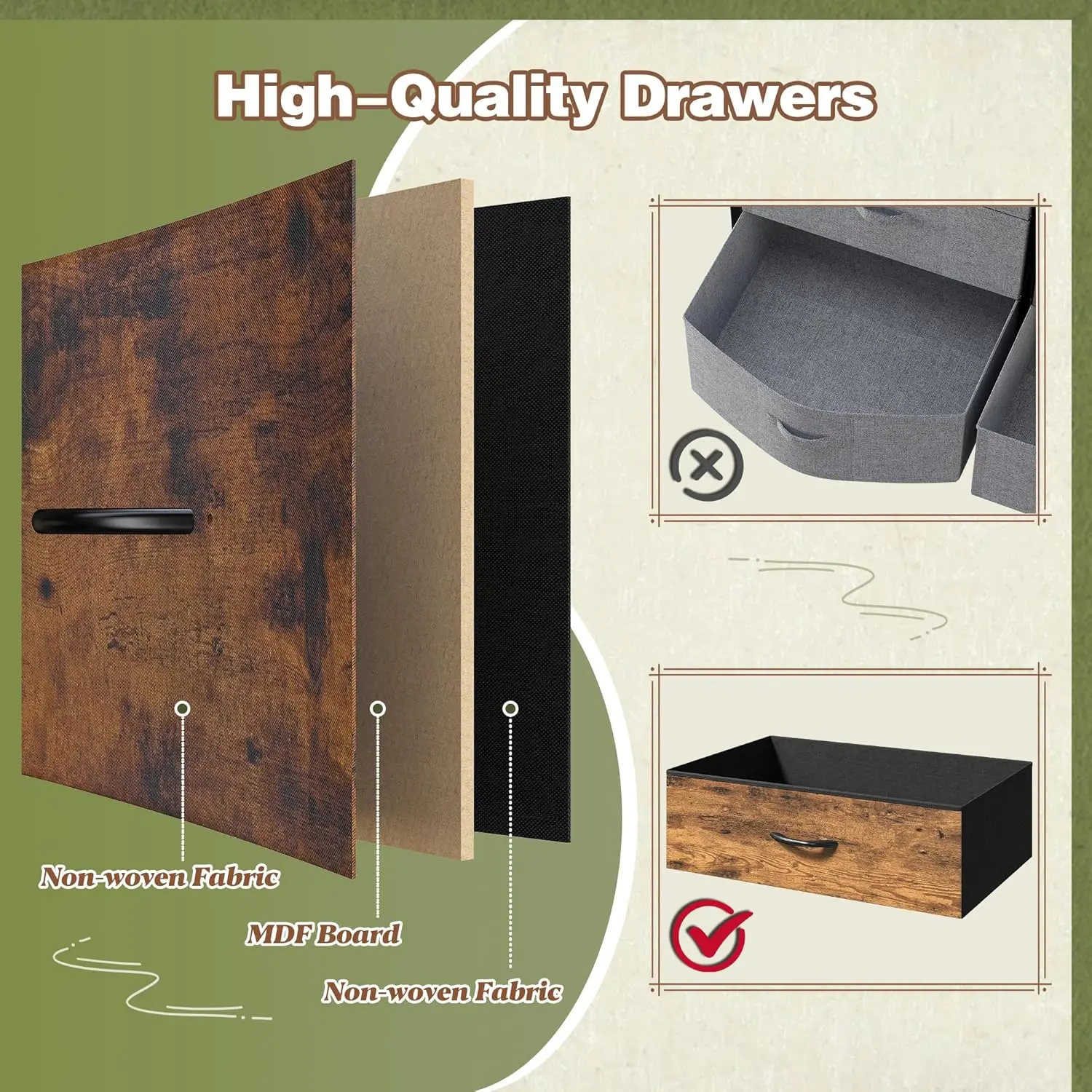 TV Stand with 9 Wide Drawer Dresser, 47 inch Long Dresser for Bedroom, Sturdy Metal Frame, Hallway, Entryway,Customized