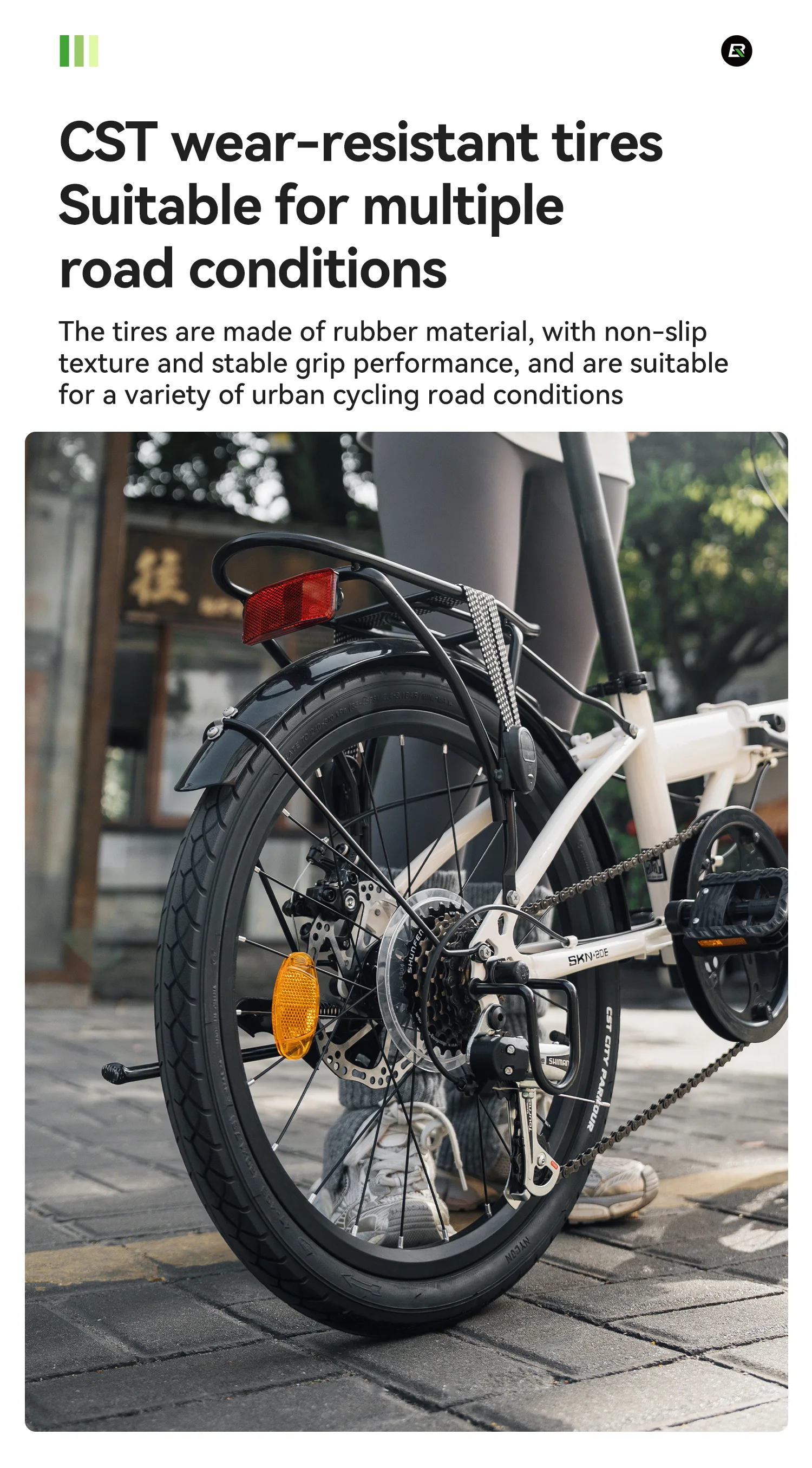 ROCKBROS 20 Inches Folding Bike Lightweight Portable Carbon Steel Frame 7-Speed Shifter Disc Brake Daily Commute Folding Bicycle