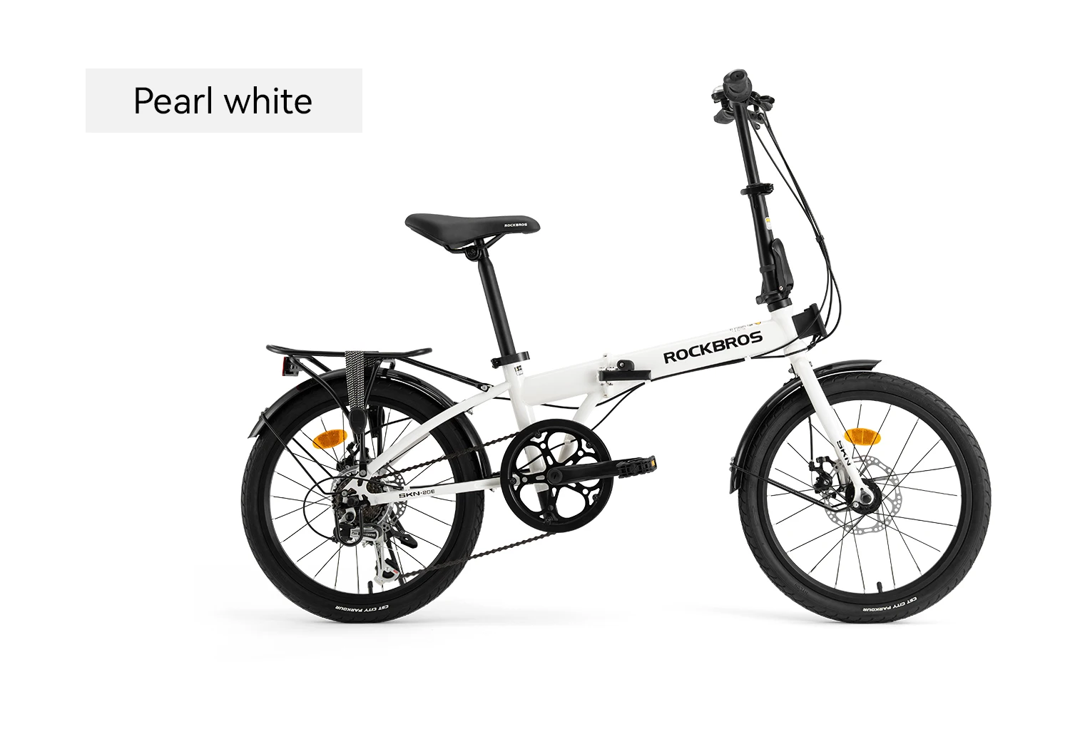 ROCKBROS 20 Inches Folding Bike Lightweight Portable Carbon Steel Frame 7-Speed Shifter Disc Brake Daily Commute Folding Bicycle