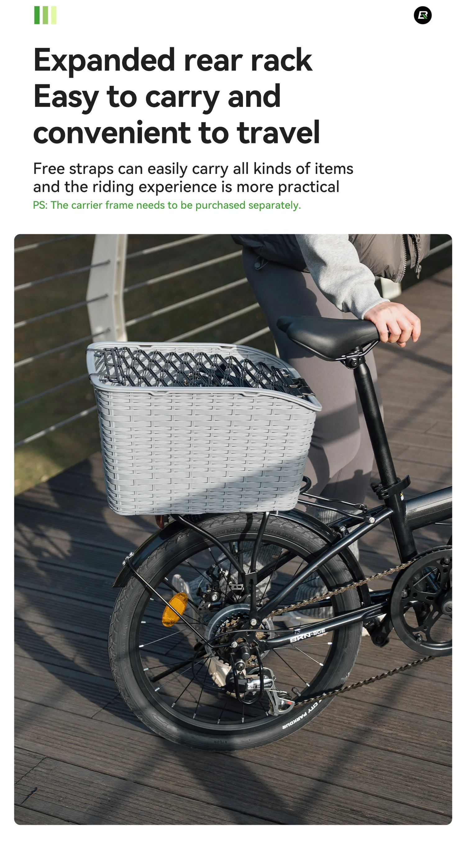 ROCKBROS 20 Inches Folding Bike Lightweight Portable Carbon Steel Frame 7-Speed Shifter Disc Brake Daily Commute Folding Bicycle