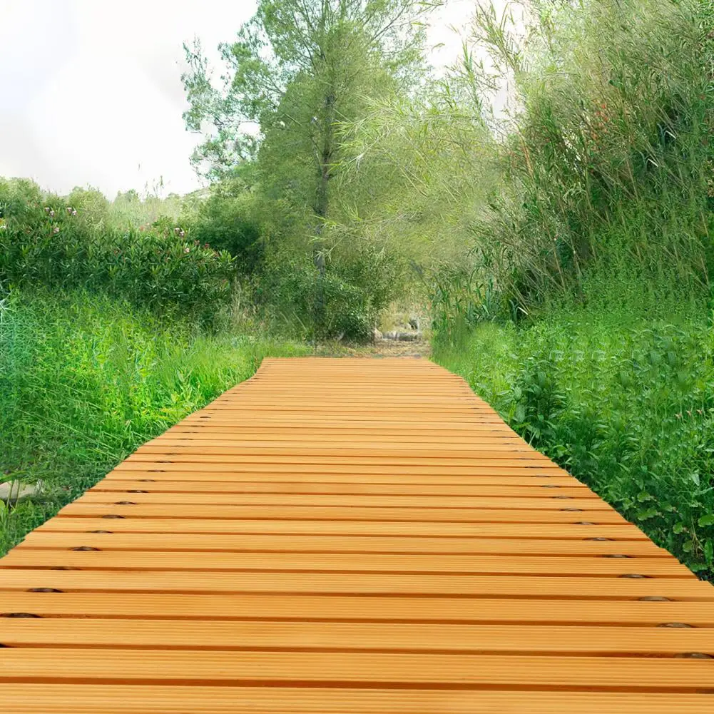 12ft Wooden Garden Pathway Roll – Outdoor Walkway Mat for Lawn Patio Backyard Roll Out Wood Stepping Stone Path