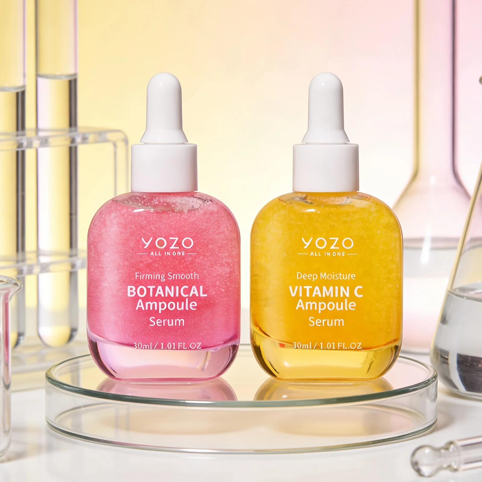 2pcs Facial Serum Skincare Set Morning Vitamin C Serum Night Retinol Serum Brightens Skin Locks In Moisture & Hydrates Anti-aging/anti-wrinkle Skincare