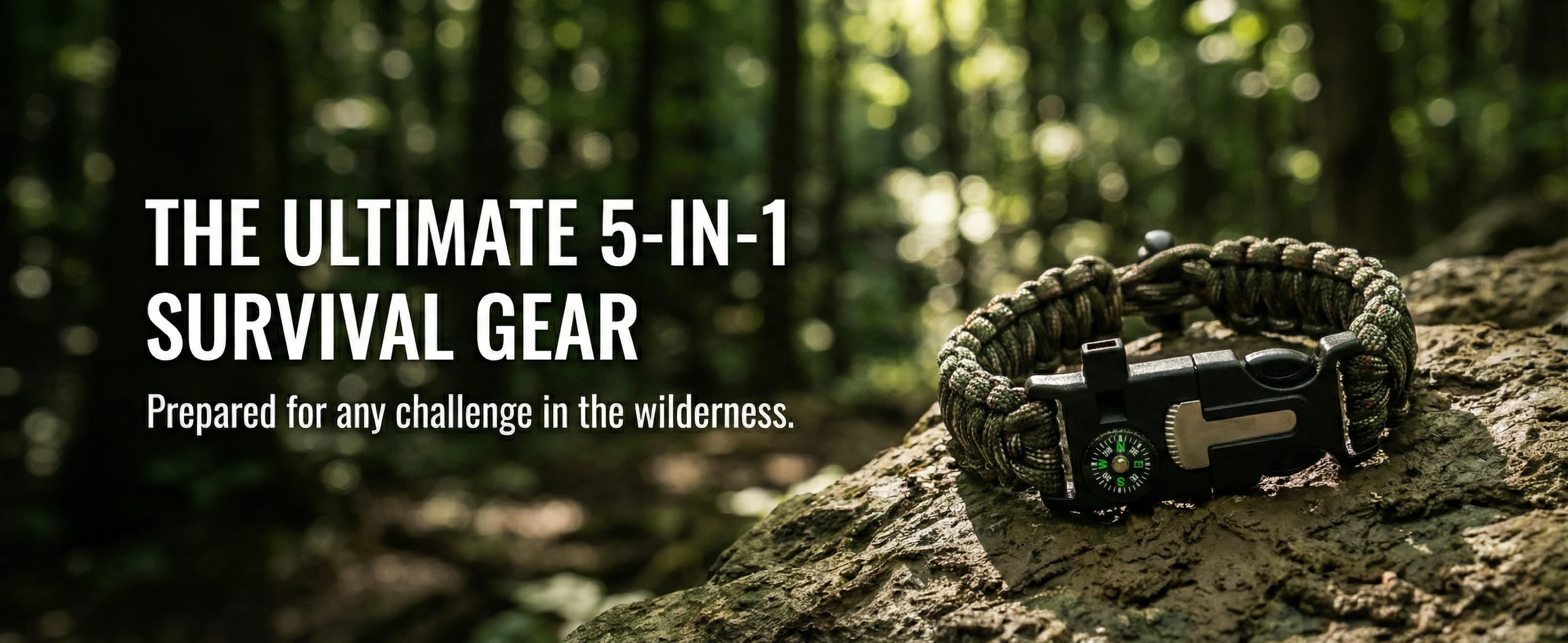 Outdoor Bracelets for Men and Women Adjustable Survival Paracord Bracelet with 11.8 Ft Nylon Cord, Flint Fire Starter, Camping