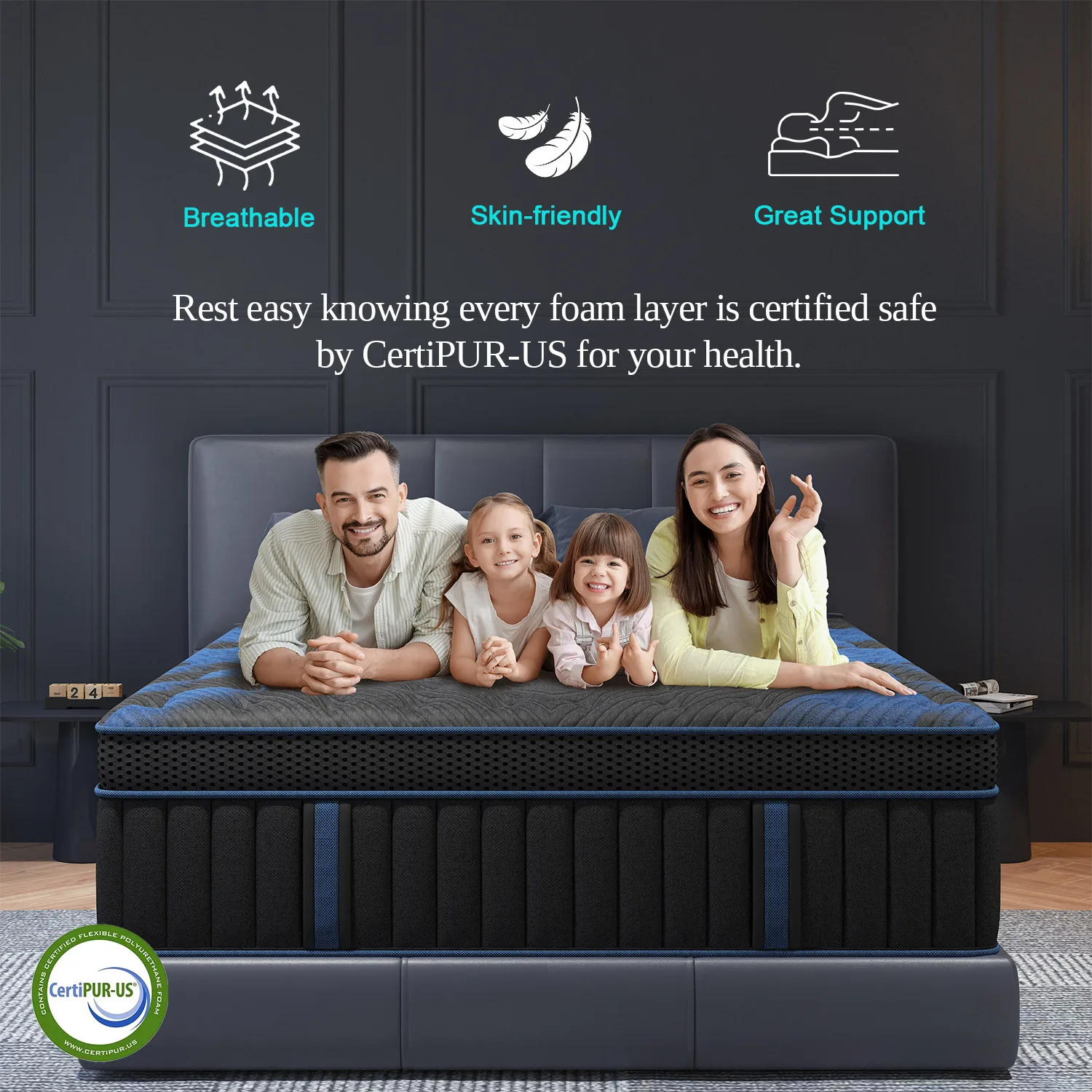 14"Gel Memory Foam Hybrid Pocket Spring Mattress Twin Full Queen King Bed Mattress In A Box, Medium Firm Motion Isolation