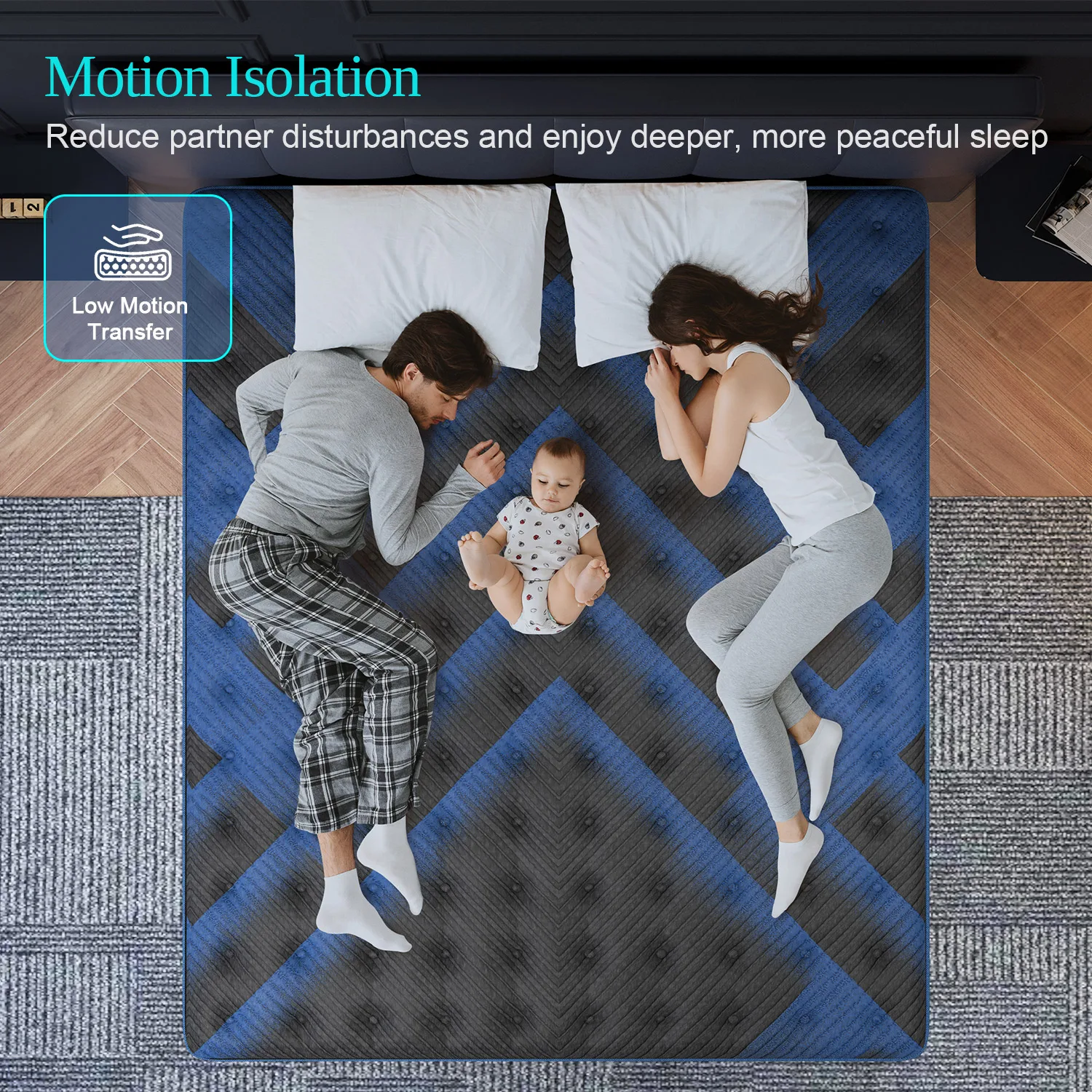 14"Gel Memory Foam Hybrid Pocket Spring Mattress Twin Full Queen King Bed Mattress In A Box, Medium Firm Motion Isolation