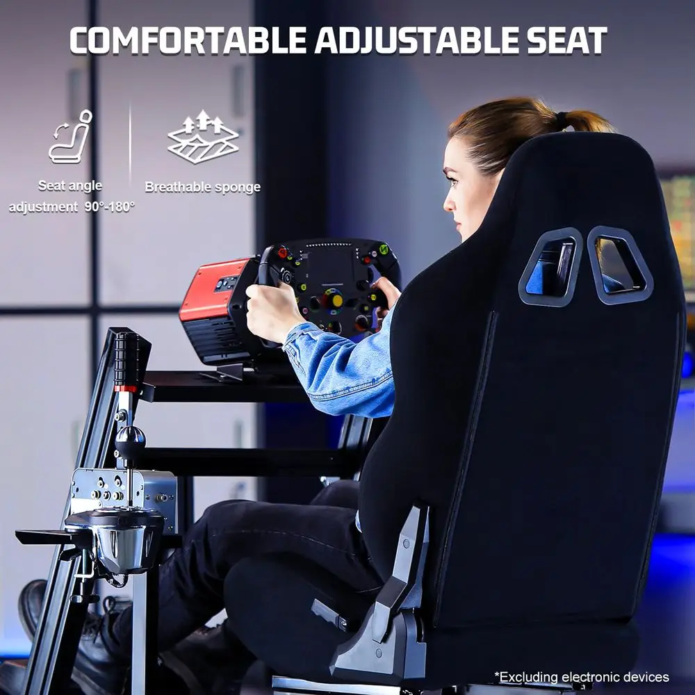 Proile Racing Simulator Cockpit with Seat, Adjusent, It or Thrusaster, or Anatec, or G29 GPro, Sim E 8040, Not Include St