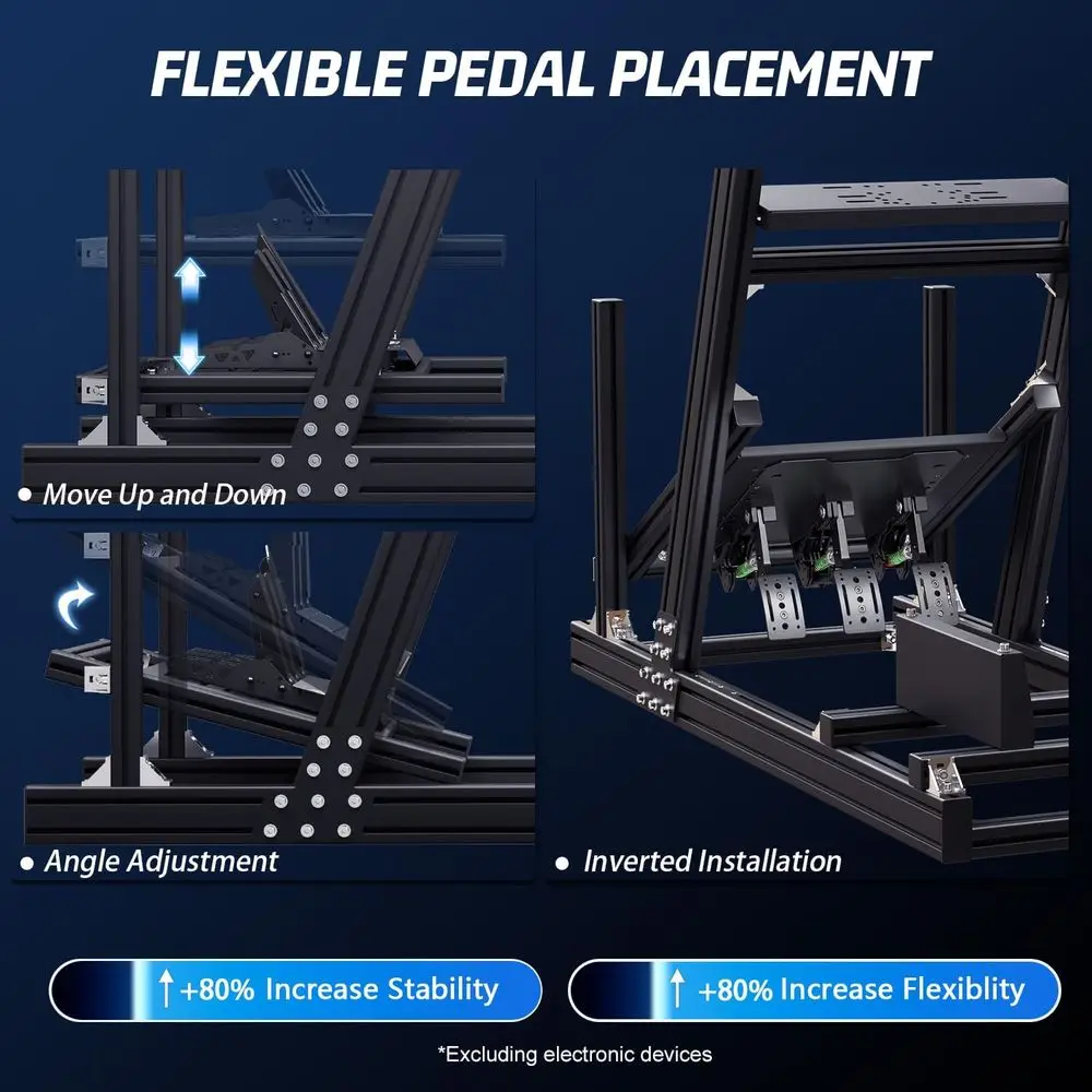 Proile Racing Simulator Cockpit with Seat, Adjusent, It or Thrusaster, or Anatec, or G29 GPro, Sim E 8040, Not Include St