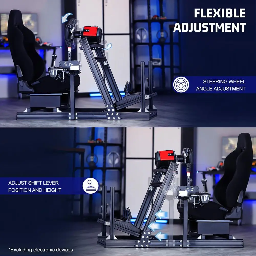 Proile Racing Simulator Cockpit with Seat, Adjusent, It or Thrusaster, or Anatec, or G29 GPro, Sim E 8040, Not Include St