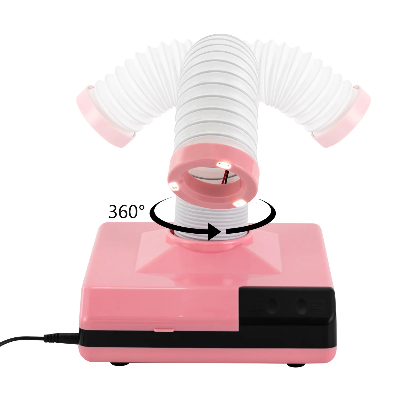 60W Vacuum Dust Collector, 19*19*21cm Dust Extractor, Vacuum Cleaner With Fan and 360° Rotatable Duct for Nail Grinding, Dentists, Clinics, Engraving
