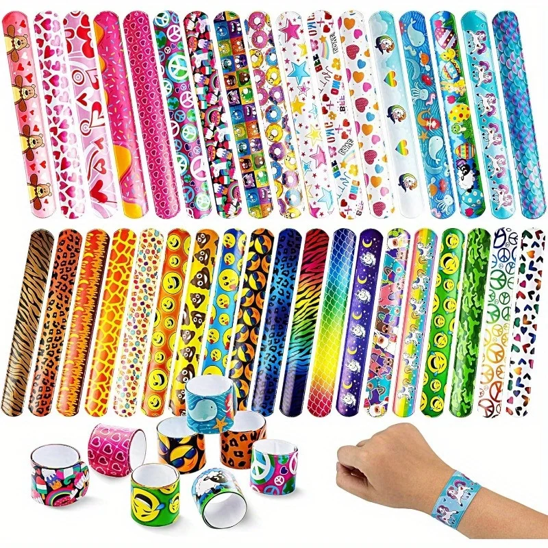 Slap Bracelets for Kids Bulk Wristbands with Animals Friendship for Easter Party Favors Classroom Prizes Exchanging Gifts