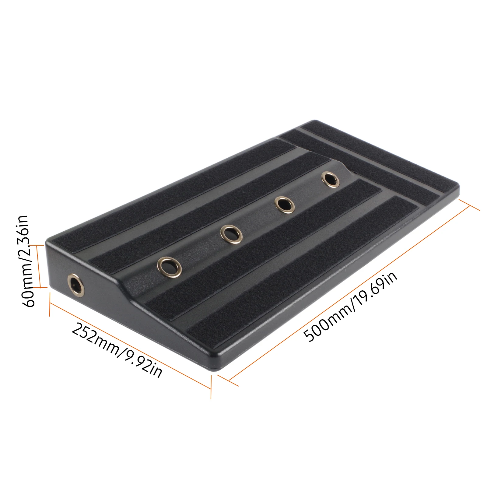 RPB-1BK Big Size Guitar Effects Pedal Board Sturdy PE Plastic Guitar Pedalboard Case with Sticking Tape Guitar Pedal Accessories