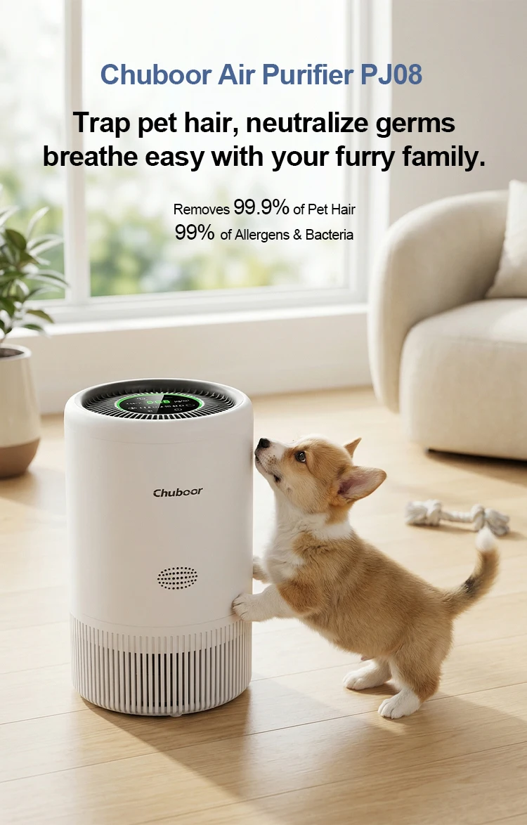 Chuboor Air Purifier Quiet Air Cleaner with High-Efficiency Filtration,H13 HEPA Removes Smoke, Dust, Pollen, Pet Hair