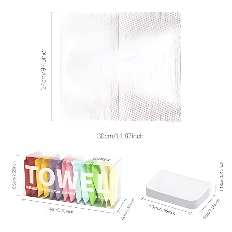 Natural Plant Fiber Disposable Face Towel, 3s Quick-Absorbing Lint-Free Multi-Use Cleansing Cloth