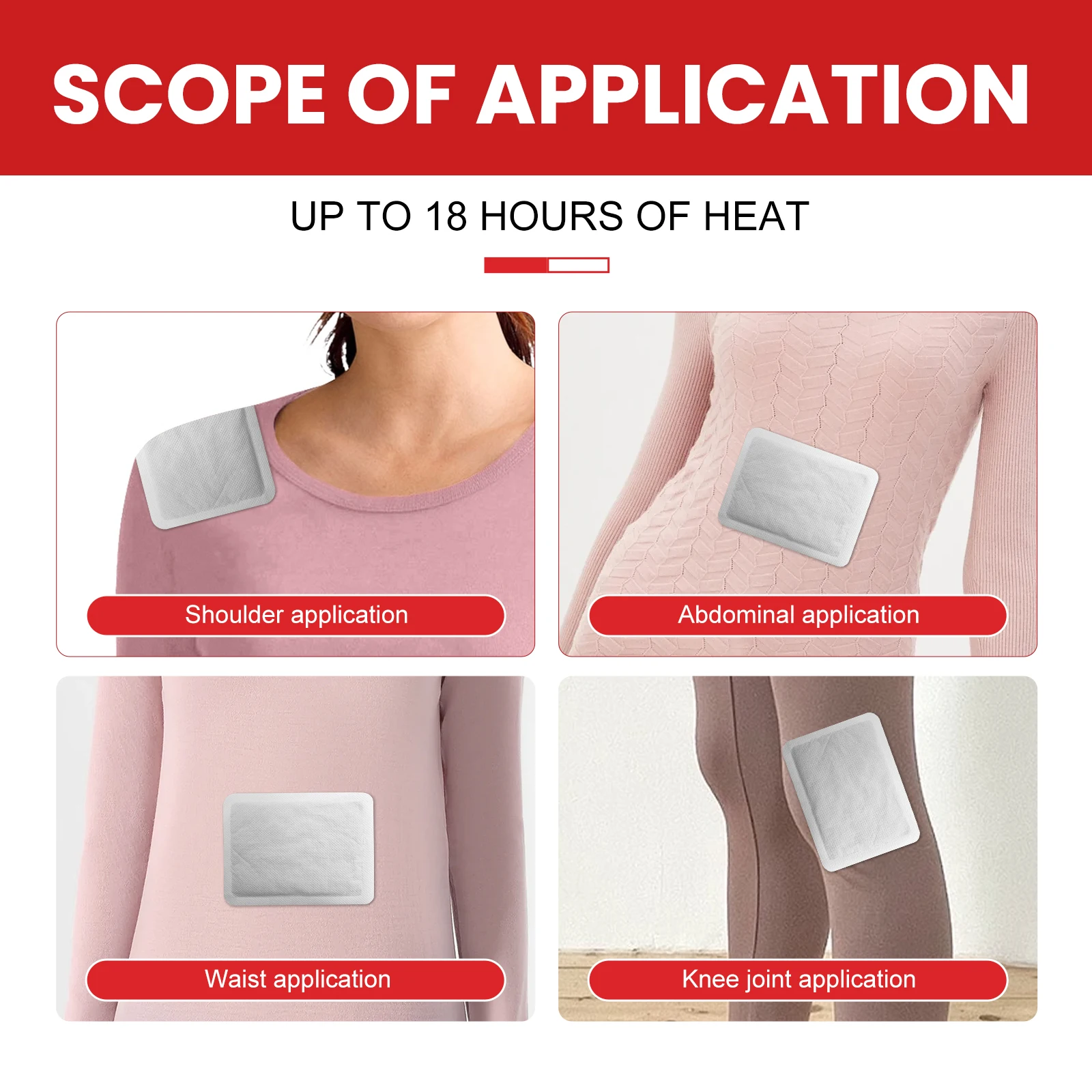 Body Warmers 20 Pack Adhesive Heat Patches Up to 10 Hours Long Lasting Warmth Large 15x12cm for Back Pain Relief Cold Camping