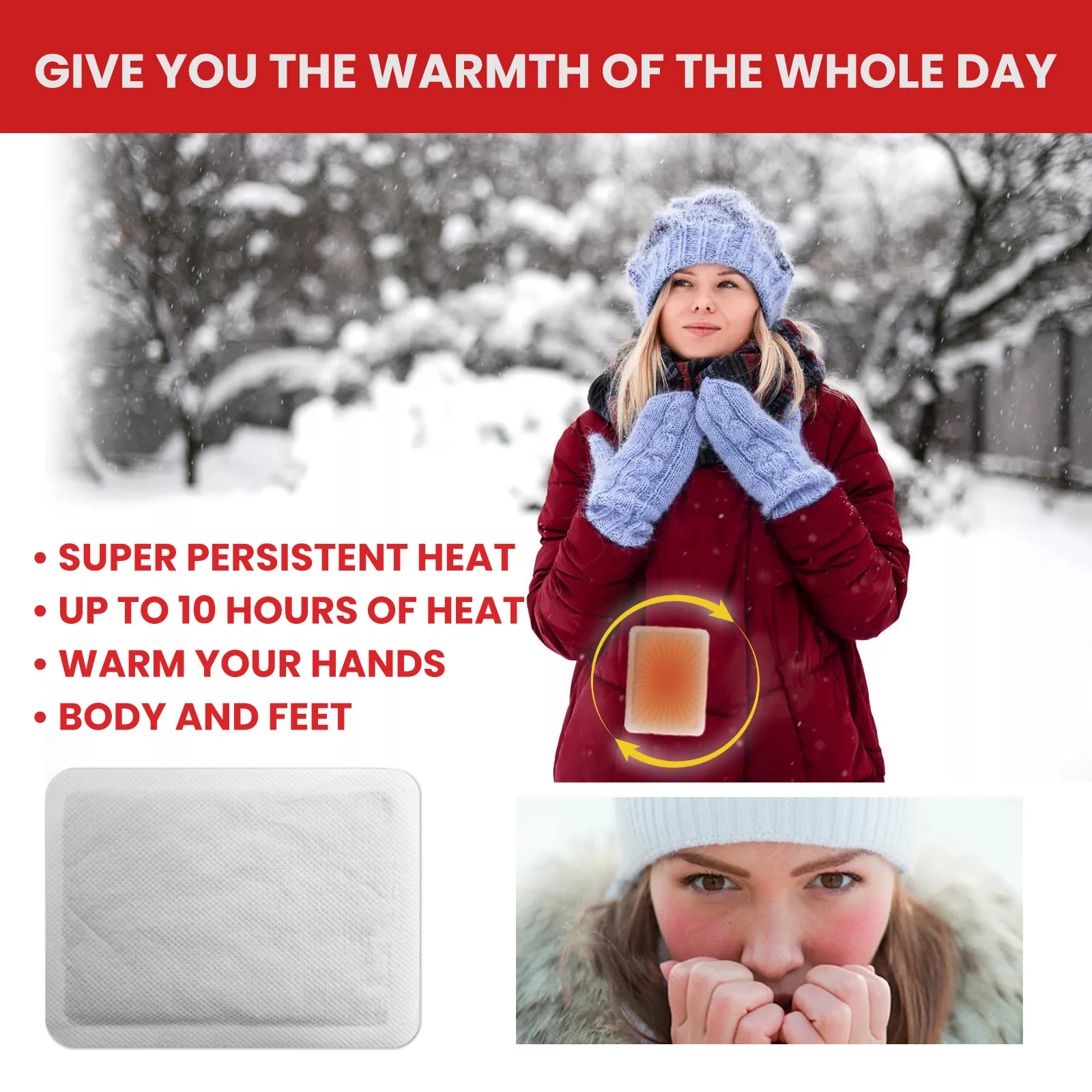 Body Warmers 20 Pack Adhesive Heat Patches Up to 10 Hours Long Lasting Warmth Large 15x12cm for Back Pain Relief Cold Camping