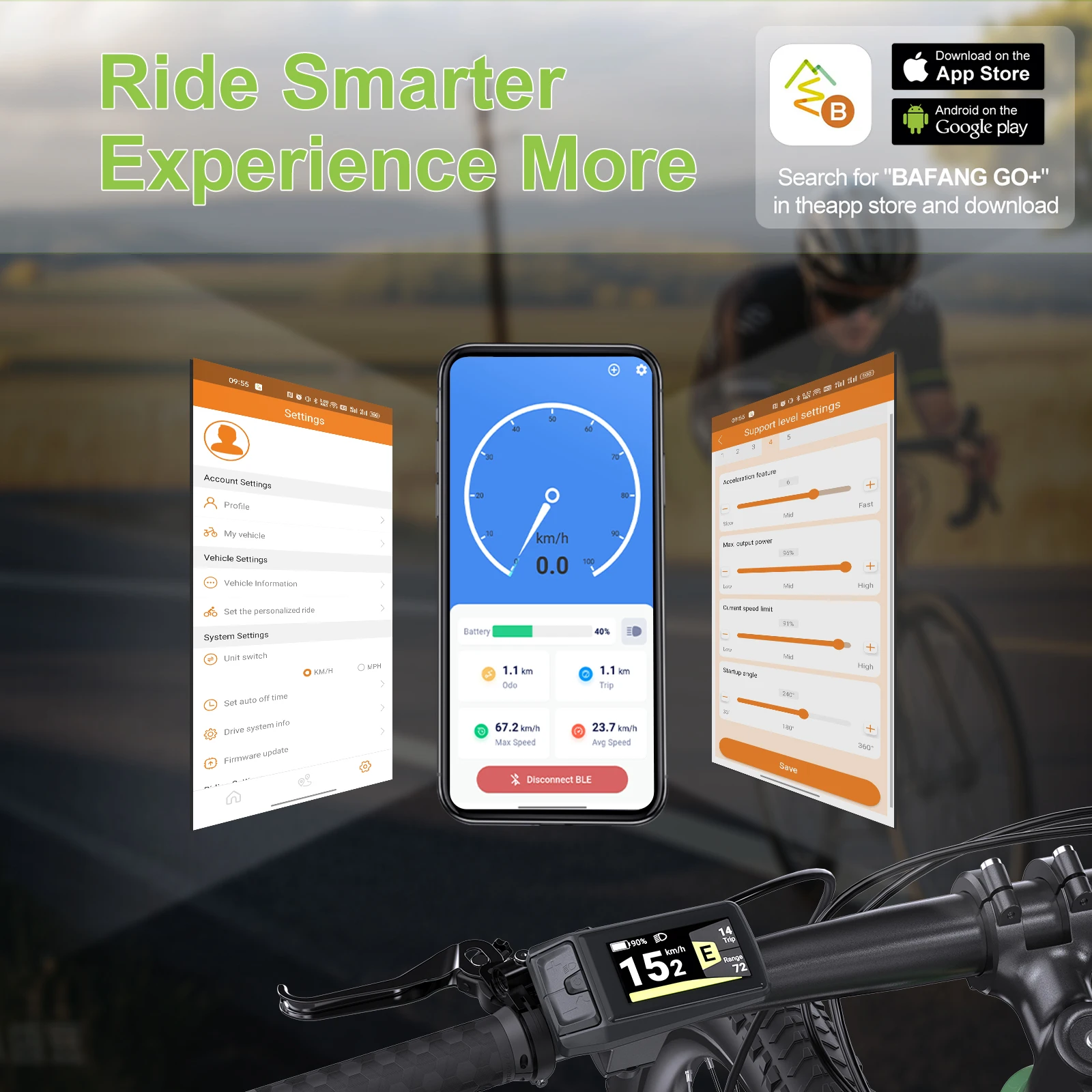 BAFANG DPC080 Ebike Display 8Fun CAN BUS 1.9" Screen IPX7 Waterproof Automatic Backlight Ebike Speedometer Instrument Computer