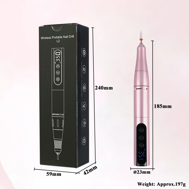 Wireless 35000RPM Nail Drill Pen USB Nail Files Sander Pen Rechargeable Nail Drill Machine Portable Manicure Drill Salon Tool