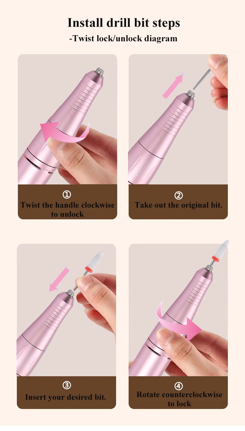 Wireless 35000RPM Nail Drill Pen USB Nail Files Sander Pen Rechargeable Nail Drill Machine Portable Manicure Drill Salon Tool