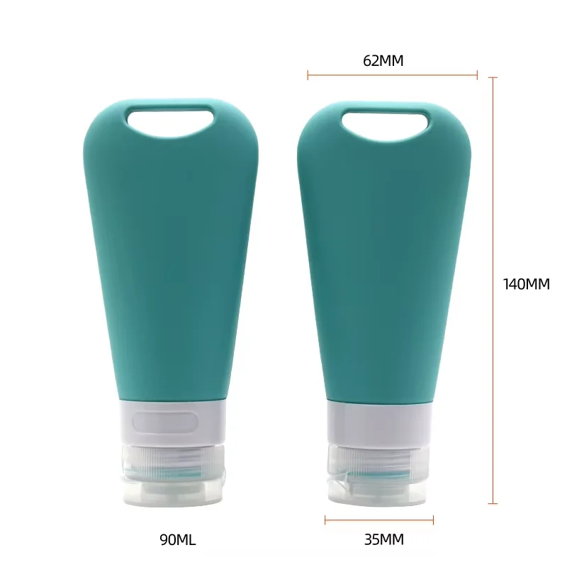 4Pcs Pastel Silicone Travel Bottles With Transparent Carry Pouch TSA Approved Leak Proof Refillable Toiletry Containers Liquid Storage Squeeze Tube Kit