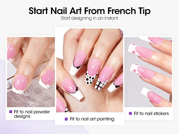 GELLEN Gel Nail Kit Press On Nails French Tip UV Lamp Solid Glue Gel Charms Pink Short Square Manicure Extension Set DIY Tools