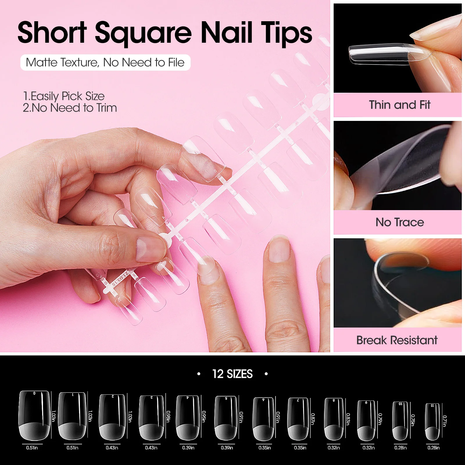 GELLEN Gel Nail Kit Press On Nails French Tip UV Lamp Solid Glue Gel Charms Pink Short Square Manicure Extension Set DIY Tools