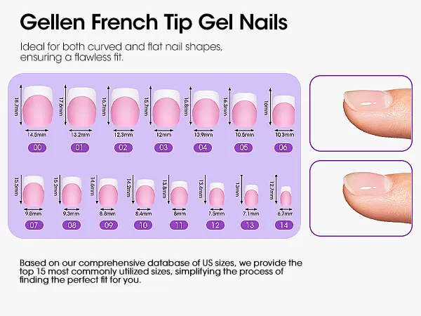GELLEN Gel Nail Kit Press On Nails French Tip UV Lamp Solid Glue Gel Charms Pink Short Square Manicure Extension Set DIY Tools