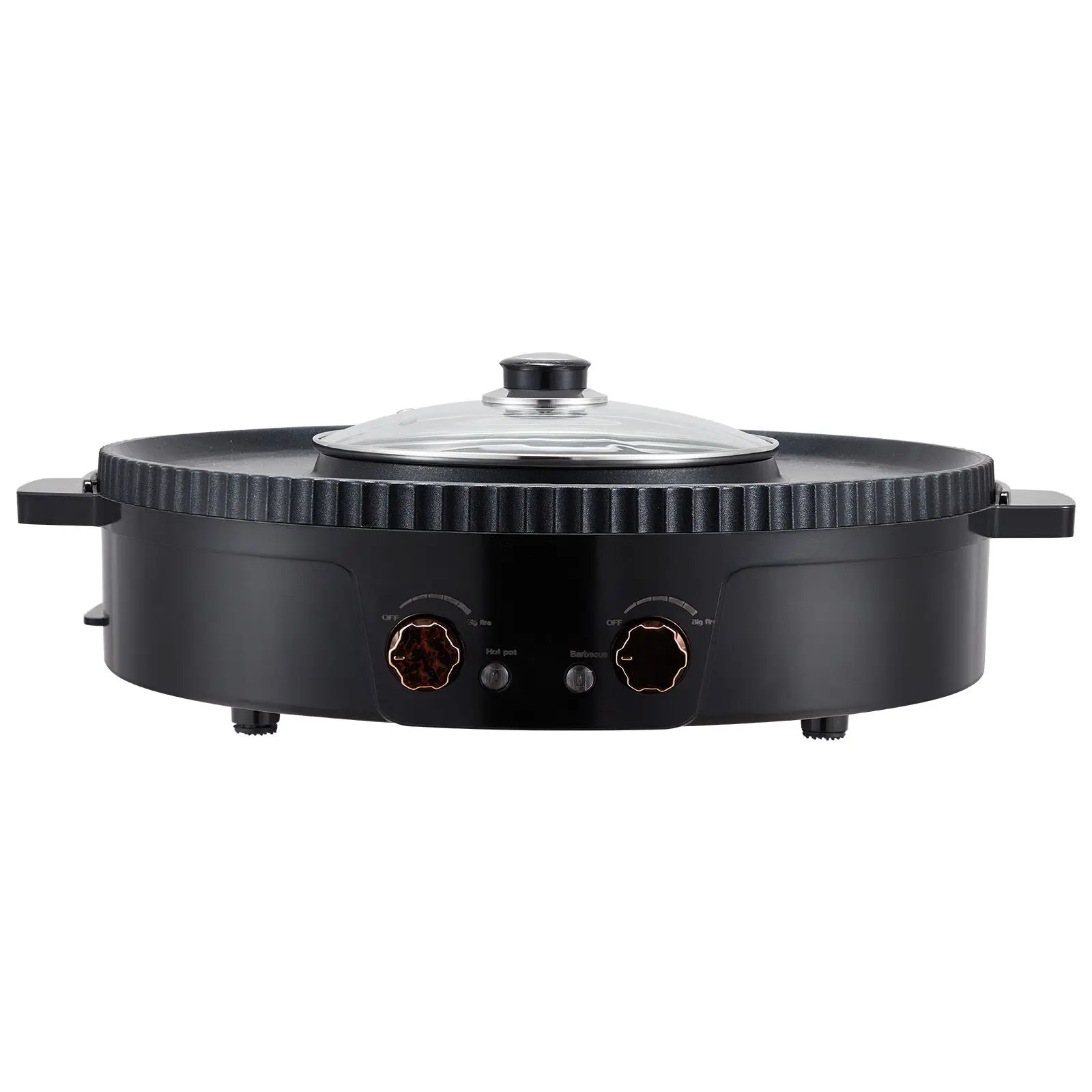 Hot Pot with Grill, 1800W 2-in-1 Electric Smokeless Grill and Hot Pot, Korean BBQ Shabu Shabu Hotpot with Separate Dual Temperature Control, Non-stick Pan, for 2-8 People Family Dining