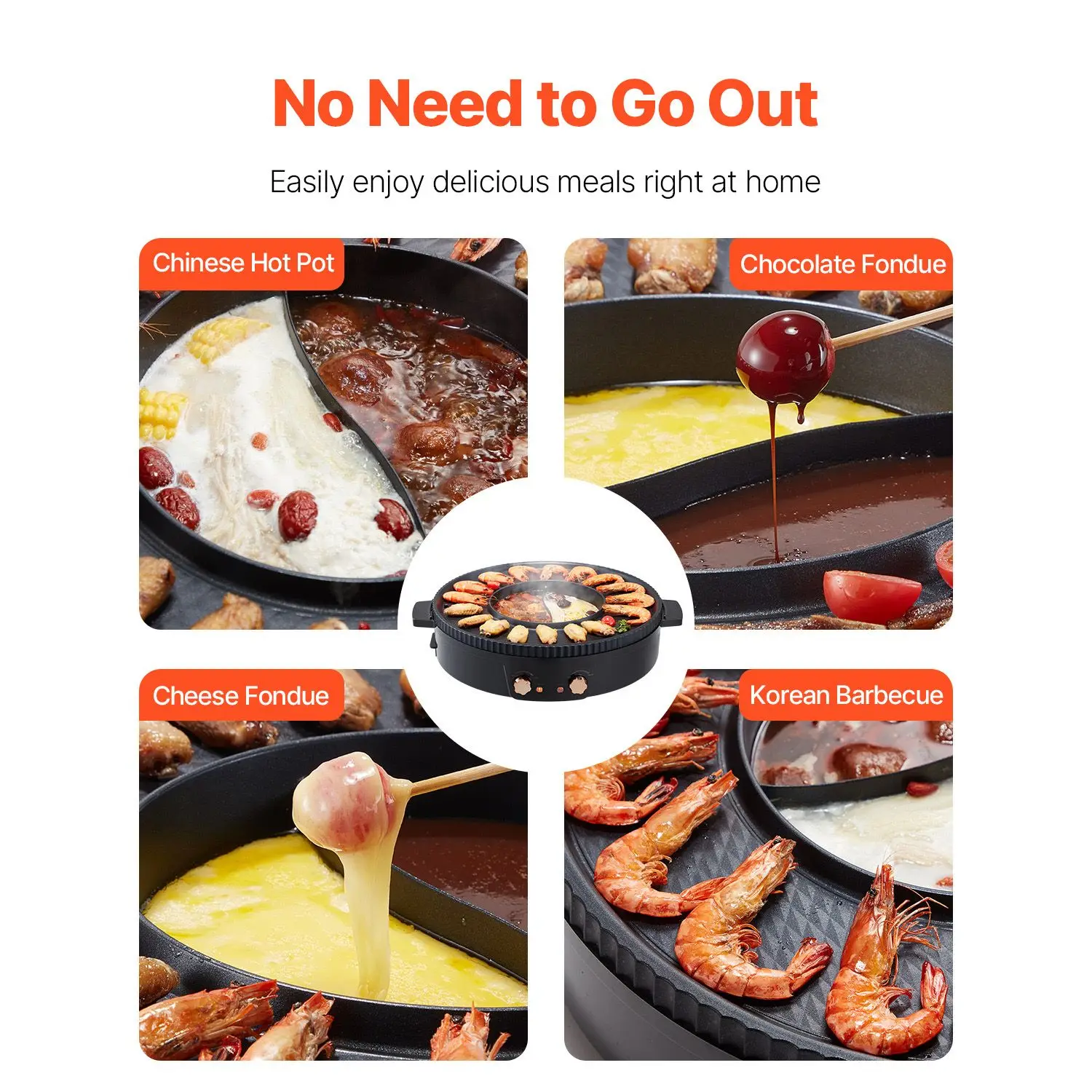 Hot Pot with Grill, 1800W 2-in-1 Electric Smokeless Grill and Hot Pot, Korean BBQ Shabu Shabu Hotpot with Separate Dual Temperature Control, Non-stick Pan, for 2-8 People Family Dining