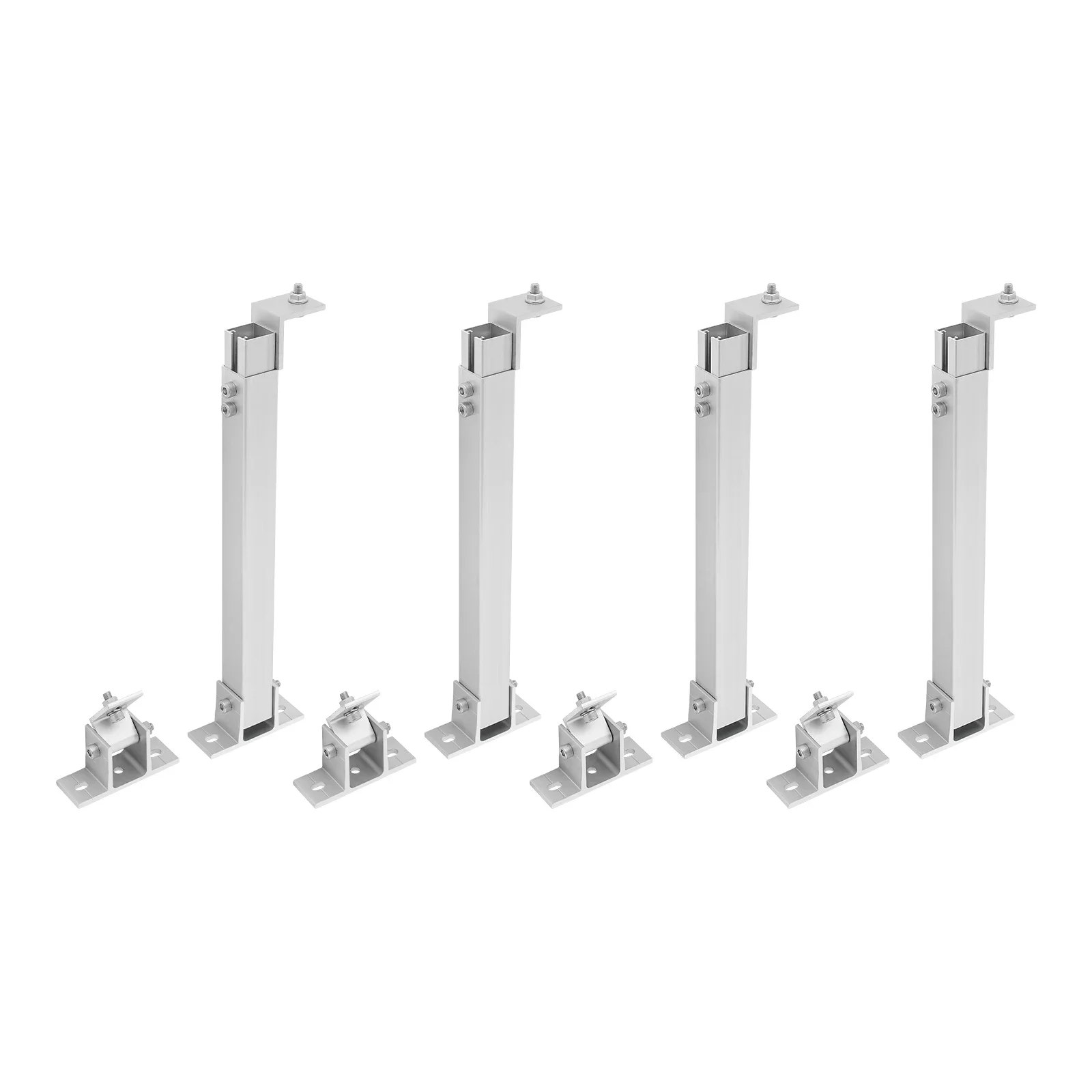 4PCS Adjustable Solar Panel Mounting Brackets, 15-30° Tilt Angle Wall Floor Roof Mounting Kit for Balcony, 100kg Load Bearing
