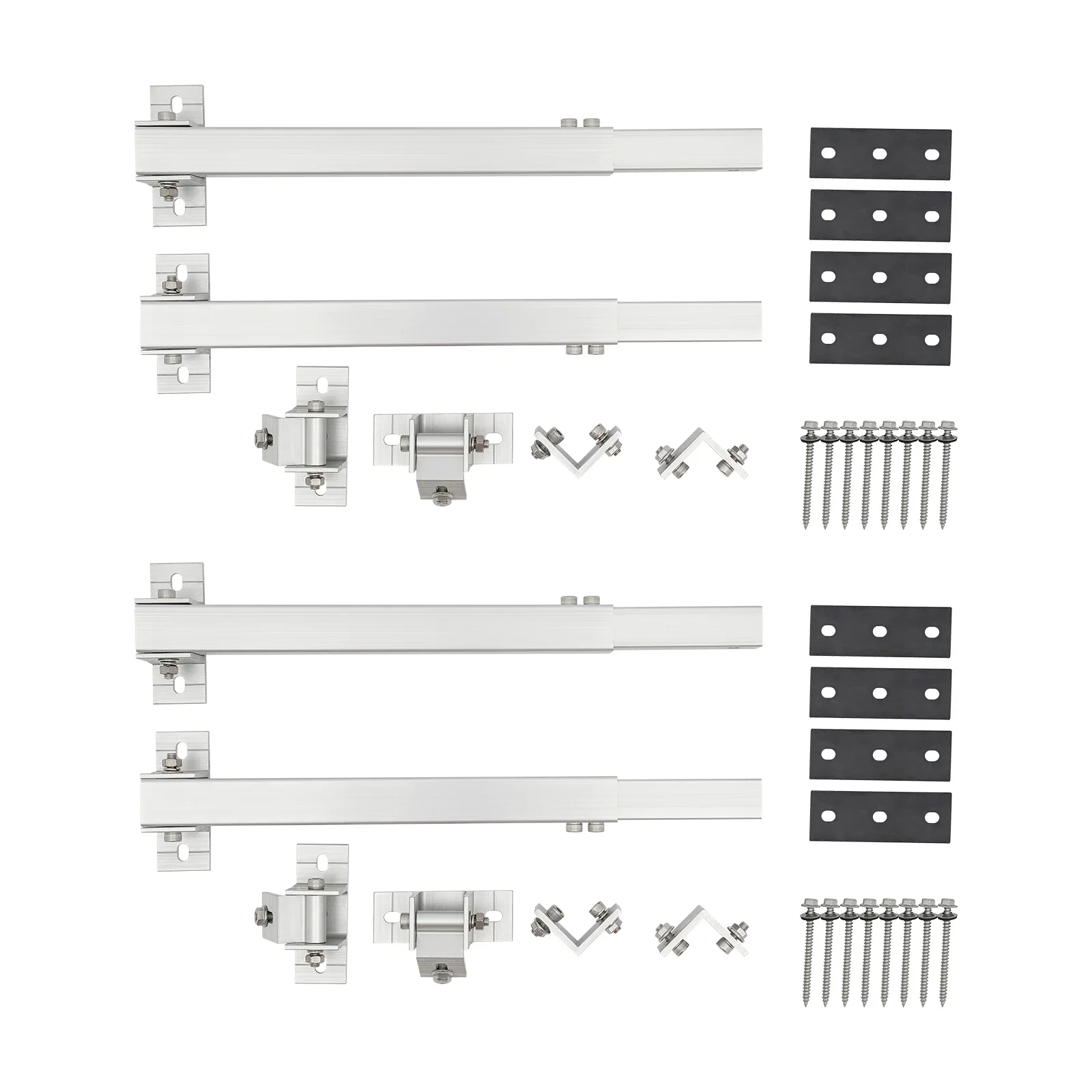 4PCS Adjustable Solar Panel Mounting Brackets, 15-30° Tilt Angle Wall Floor Roof Mounting Kit for Balcony, 100kg Load Bearing