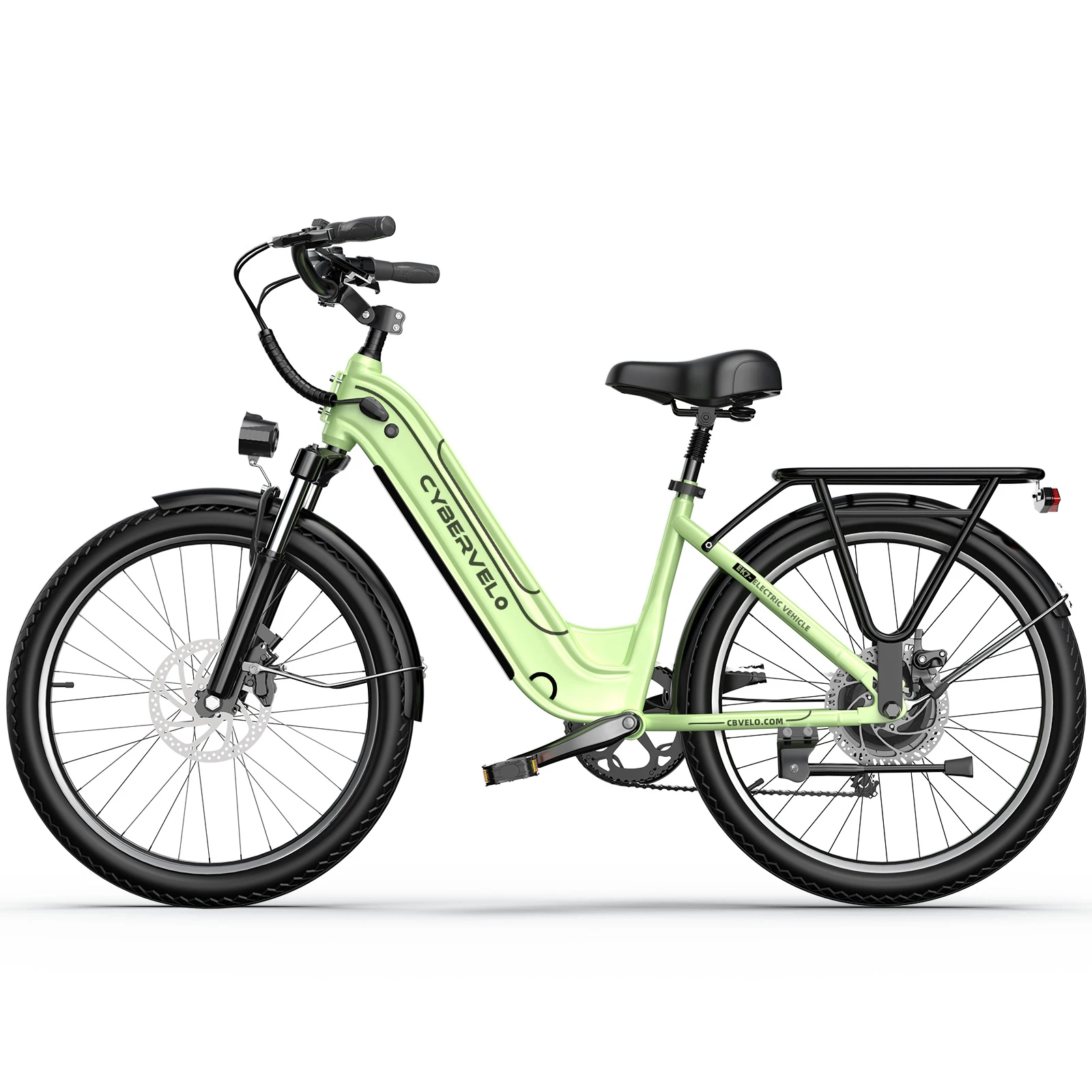 Cybervelo 1000W Peak Electric Bike for Adults up 80 Miles Removable Battery Ebike 26" Electric E Bike with 7-Speed Adult Electric Bicycles for Commute Beach Snow Womens and Man EK7
