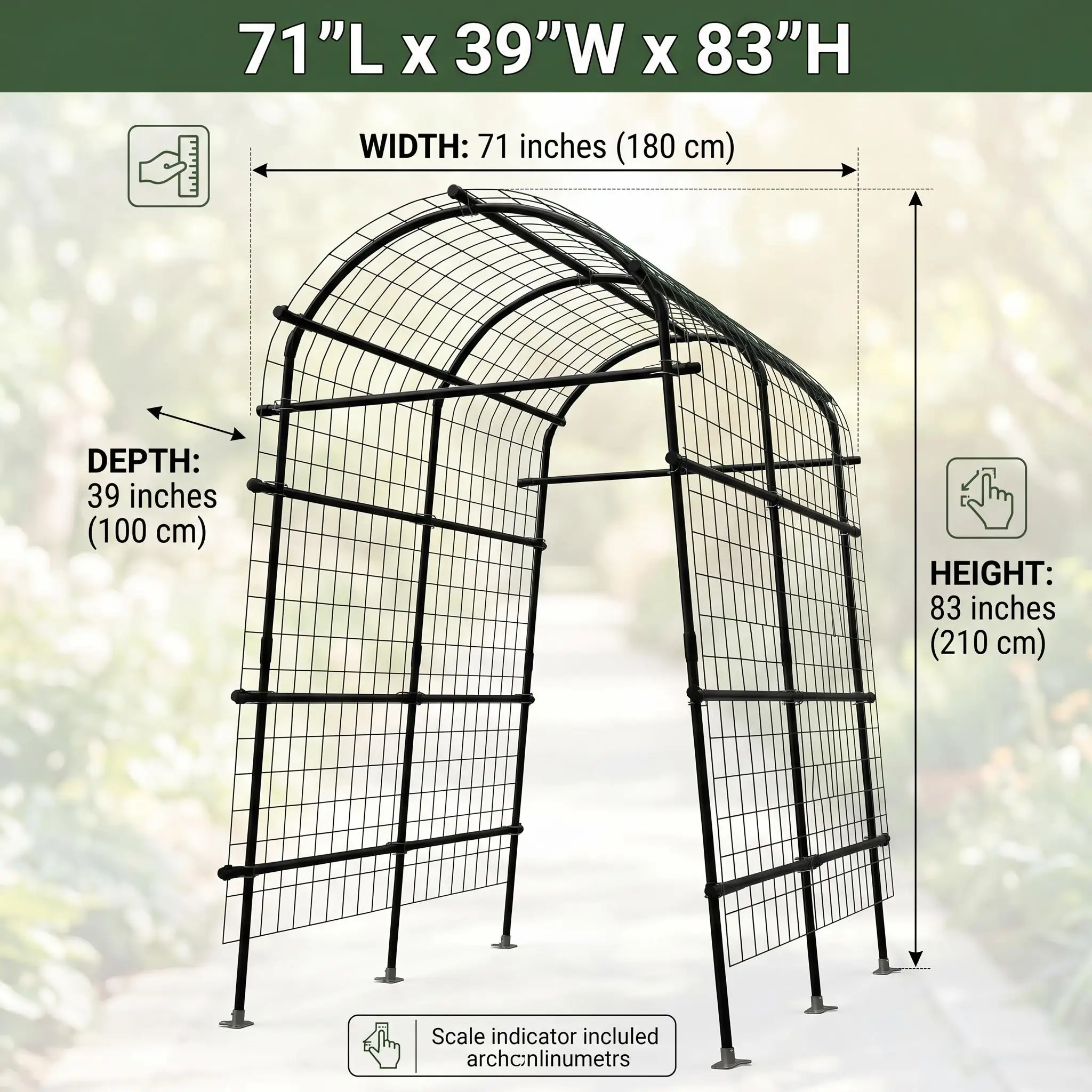 Cucumber Trellis For Raised Bed U-Shape Garden Trellis For Climbing Plants Metal Arch Vegetables Trellis Plant Support For Grape Vine Beans Squash Peas Flower Outdoor