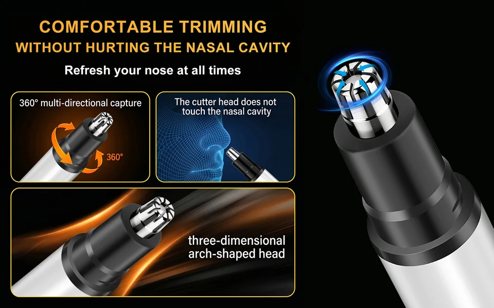 HIENA PRO 2/5Pcs Professional Hair Clippers Kit Rechargeable Hair Trimmer Men's Electric Ear and Nose Hair Trimmer Grooming Kit, Rechargeable Electric Razor, 4 Piece Set, US Local Ship